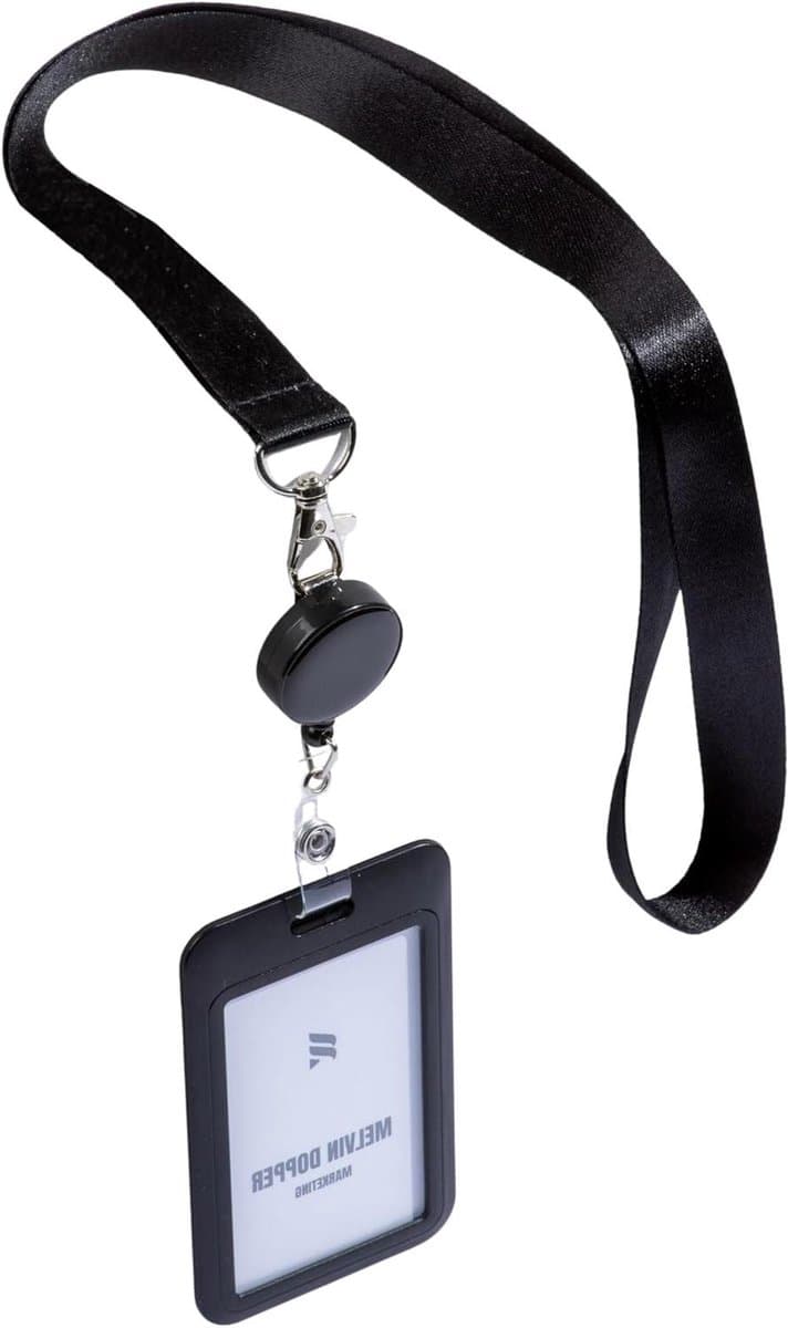 ID-kaarthouder set - Sleutelkoord badge - Handen vrij houden - Dubbele kaarthouder - 110 x 68 mm - Meerkleurig