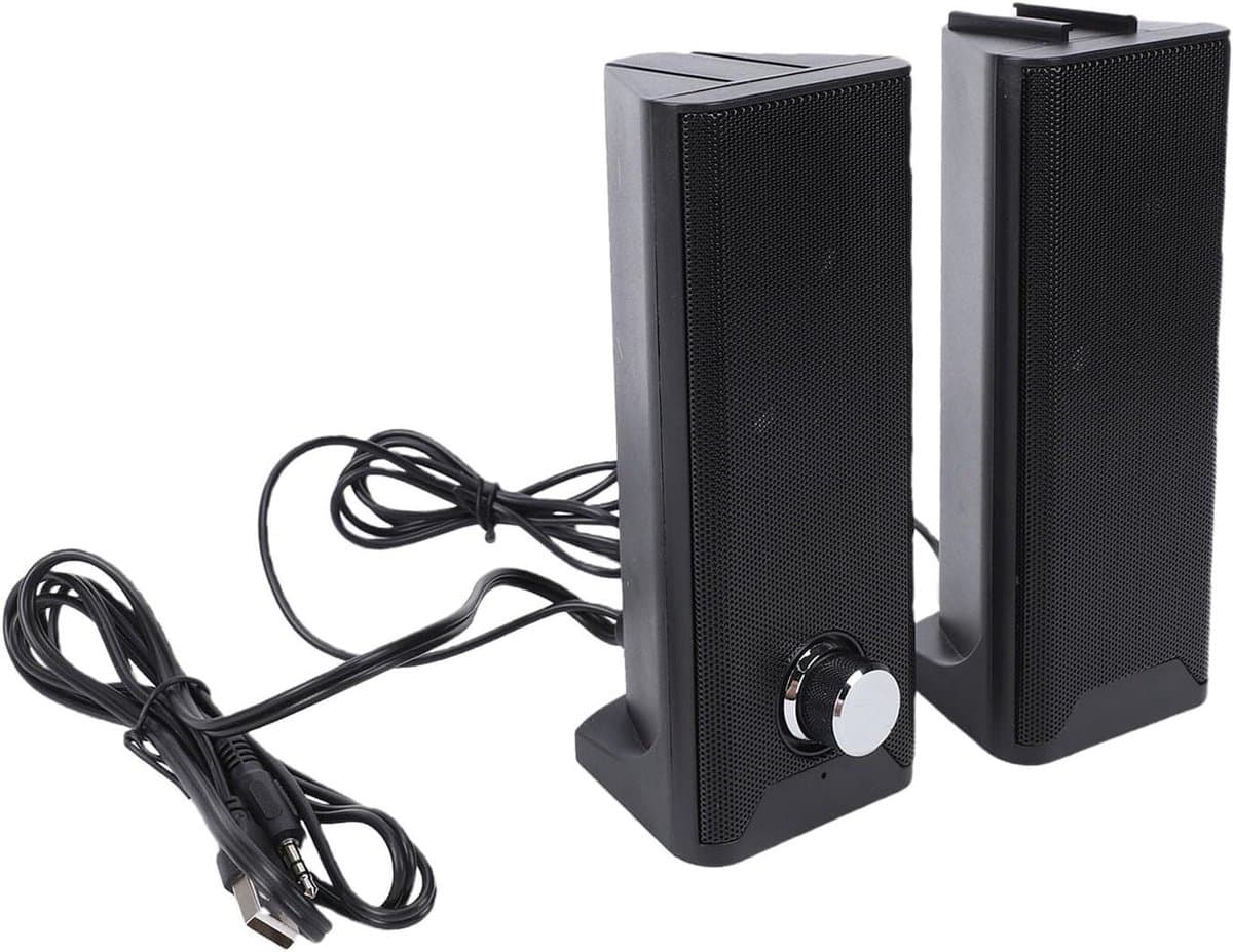 PUSOKEI 2-in-1 Computerluidspreker Draagbare Volumeregeling USB-geluidsinvoer Gaming-luidsprekers voor Desktop-pc Thuiskantoor