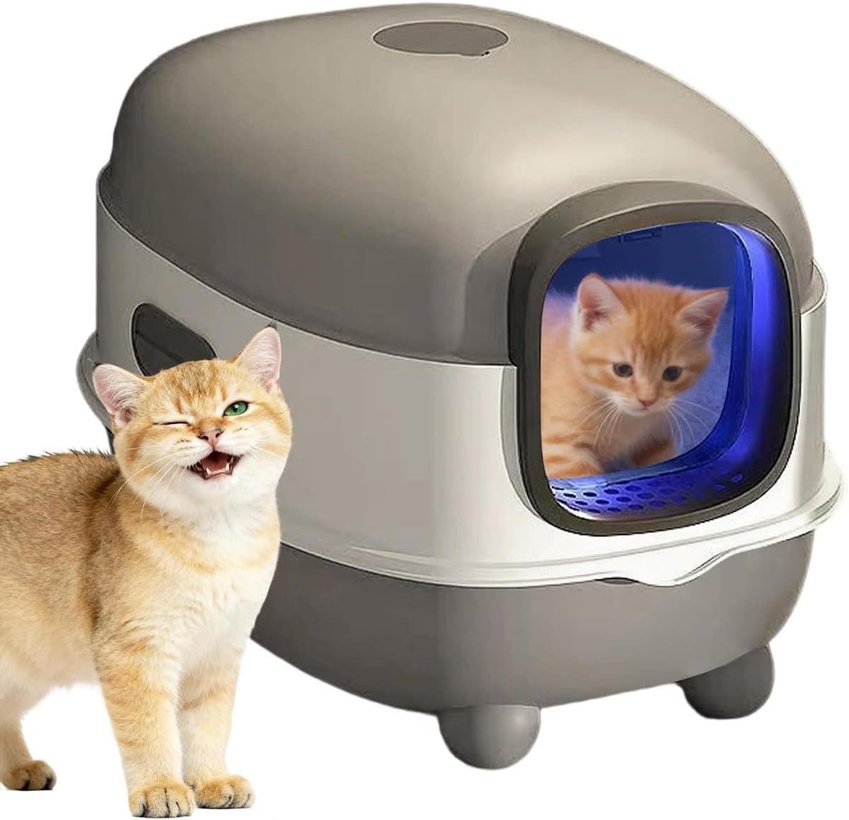 Kattenbak - Automatische bak - Hygiënisch verblijf - Geur isolatie - 52x38x15 cm - Wit
