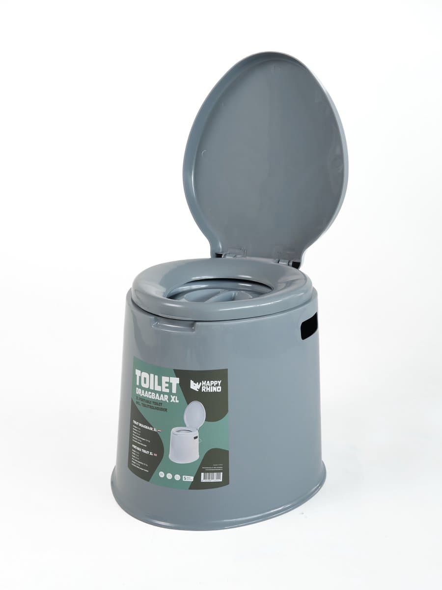 Happy Rhino - Toilet Draagbaar XL - Grijs - Toiletten - PP - 41 x 49 x 41 cm
