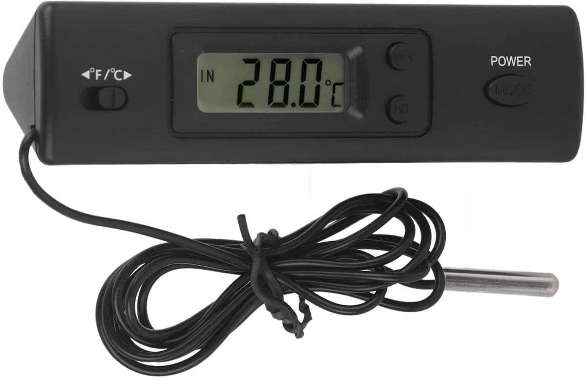 Dailygoods - Digitale Thermometer - Binnen-buitenthermometer - LCD-display - Temperatuurmeter - Voor Koelkast, Vriezer, Aquarium - Betrouwbare Sensoren