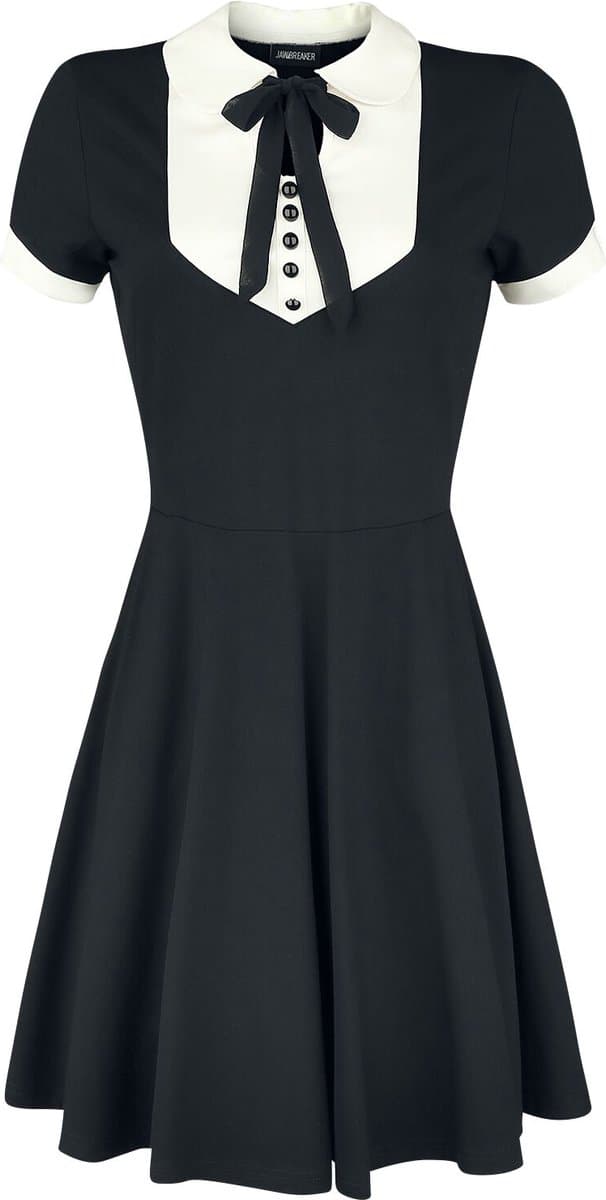 Jawbreaker In A Mood Tie Neck Dames Mini-jurk - zwart/wit - XL