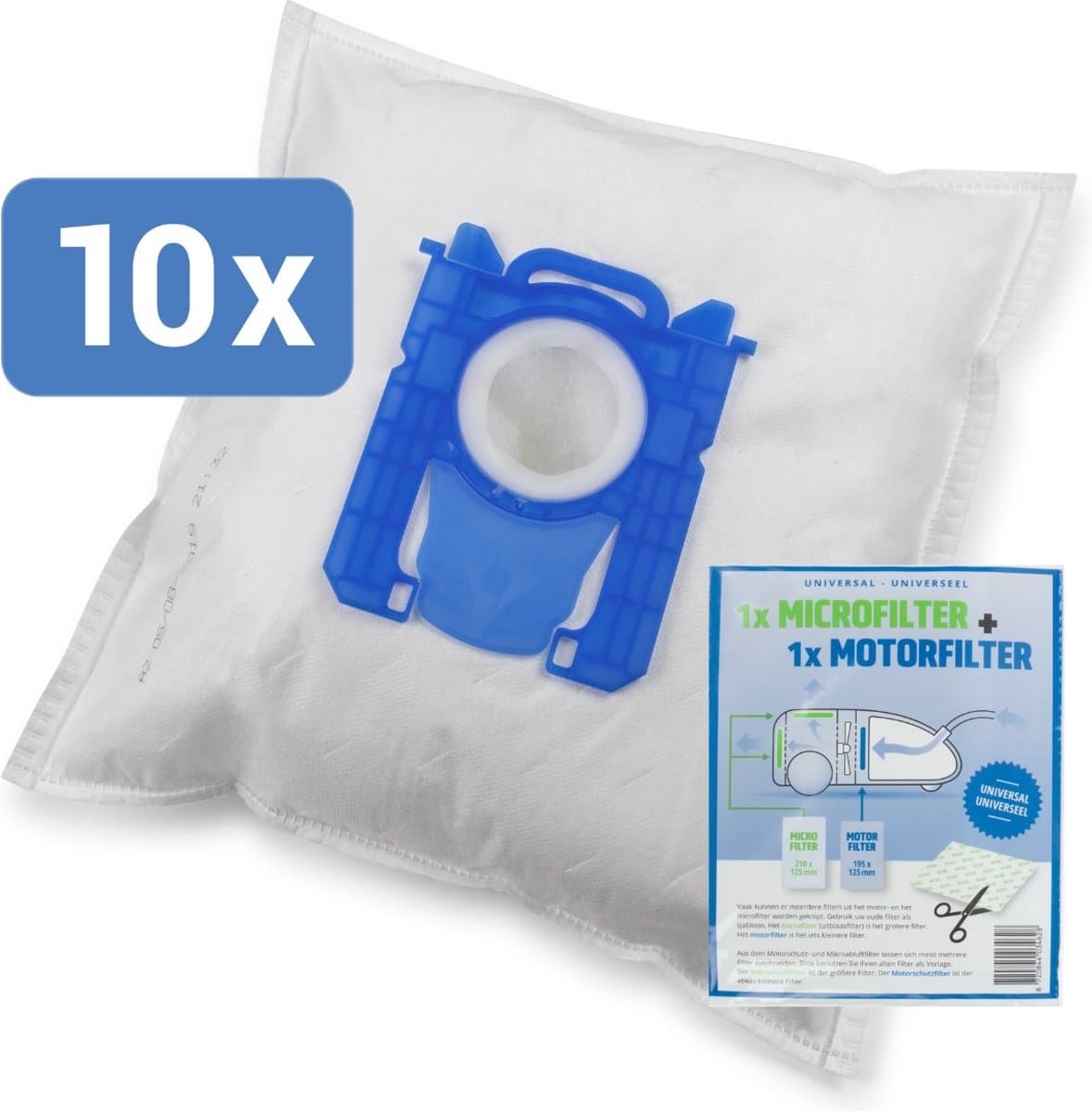 Philips PowerGo stofzuigerzakken van efectimo + filterset - geschikt voor: stofzuigerzakken Philips 3000 Serie en fc8241/09 stofzuigerzakken. Topkwaliteit huismerk stofzuigerzakken Philips Power Go + Filterset