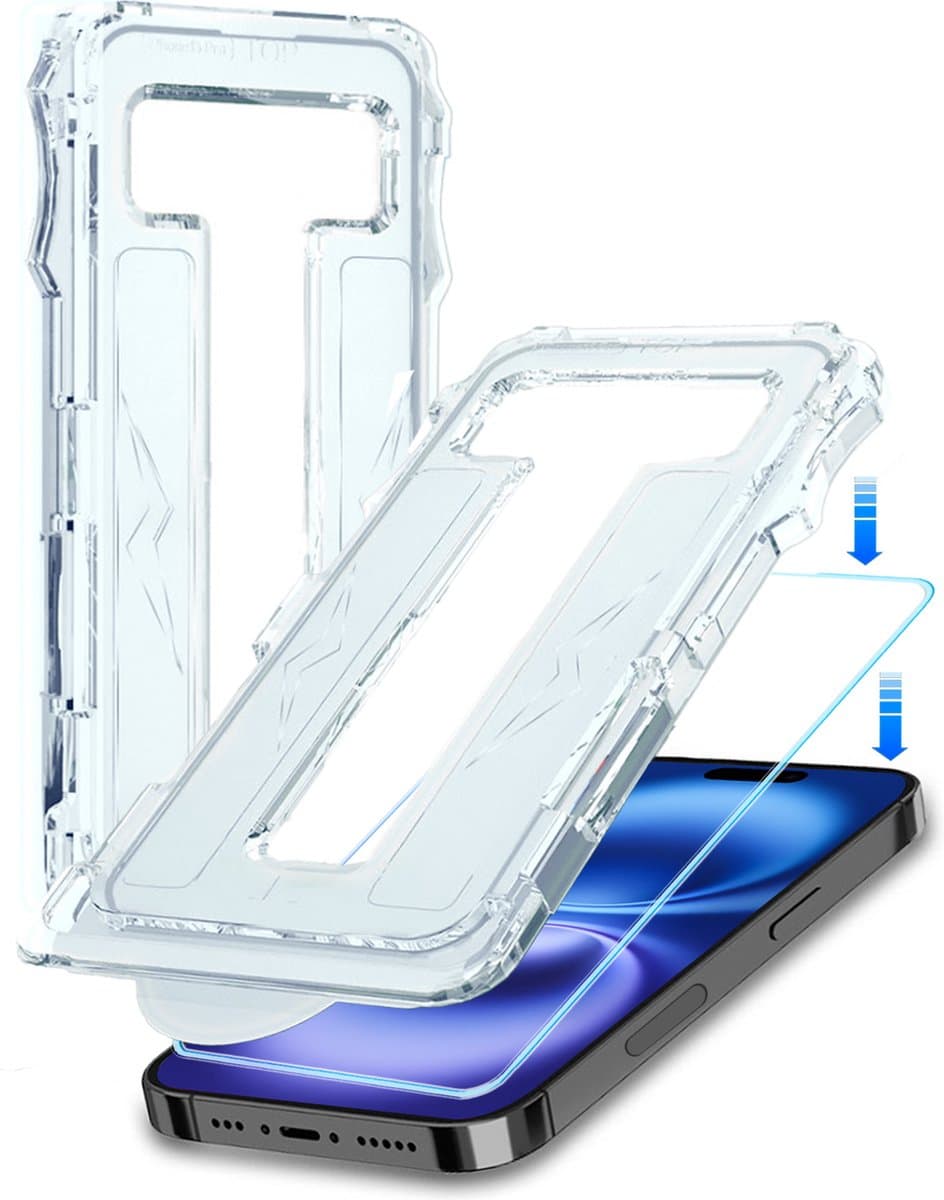 Screenprotector - Geschikt voor Apple iPhone 16 Plus - Met Installatie Kit - Beschermglas - Gehard Glas - Tempered Glass - Screen Protector