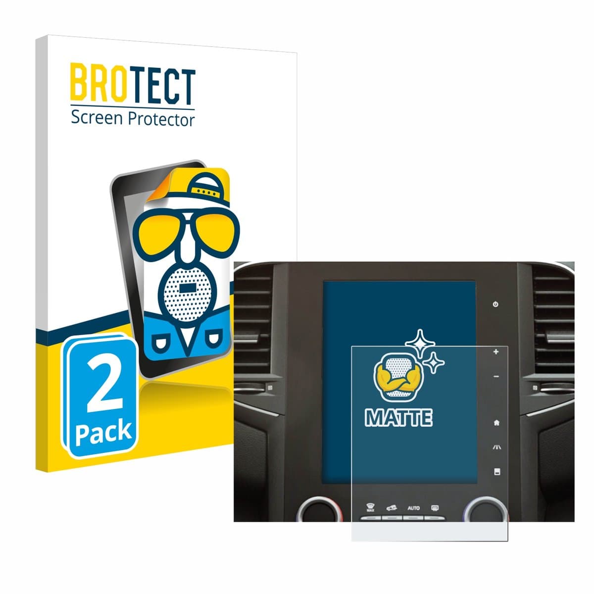 BROTECT - Screenprotector voor Renault Megane 4 2021 Easy Link 9.3" - Folie Beschermfolie matte 2 Stuks