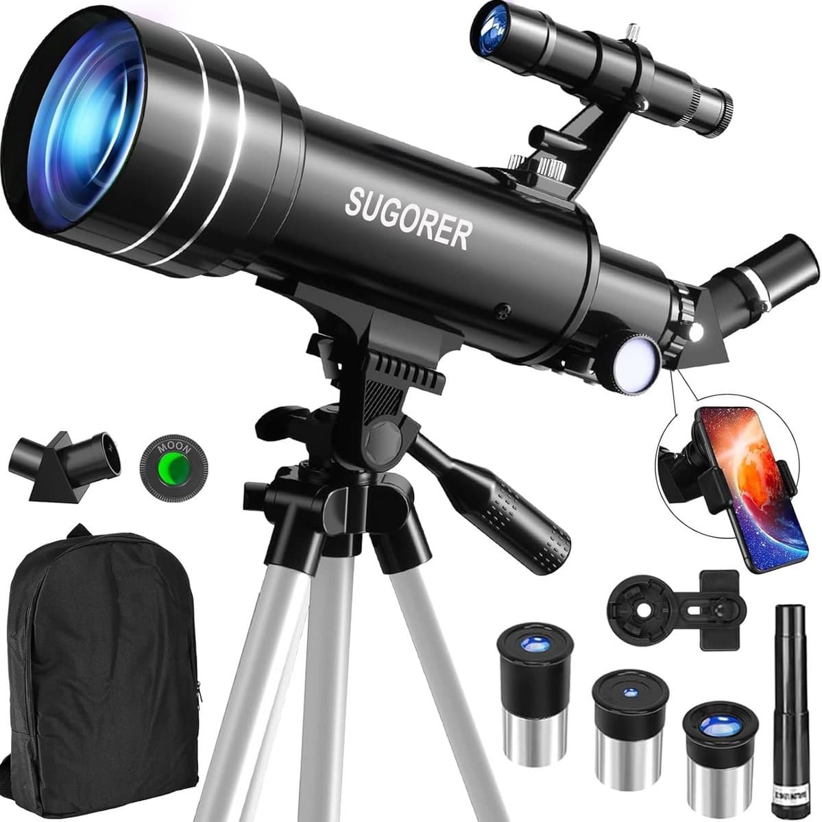 Krachtige Astronomie Telescoop voor Beginners en Kinderen - 70mm Refractor Incl. Statief & Maanfilter