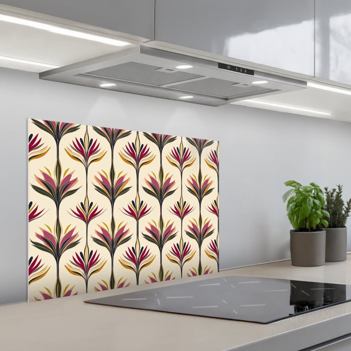 Spatscherm 70x50 cm - Zelfklevende achterwand Waaier - Motief - Kleurrijk - Keuken muurbeschermer - Spatwand fornuis