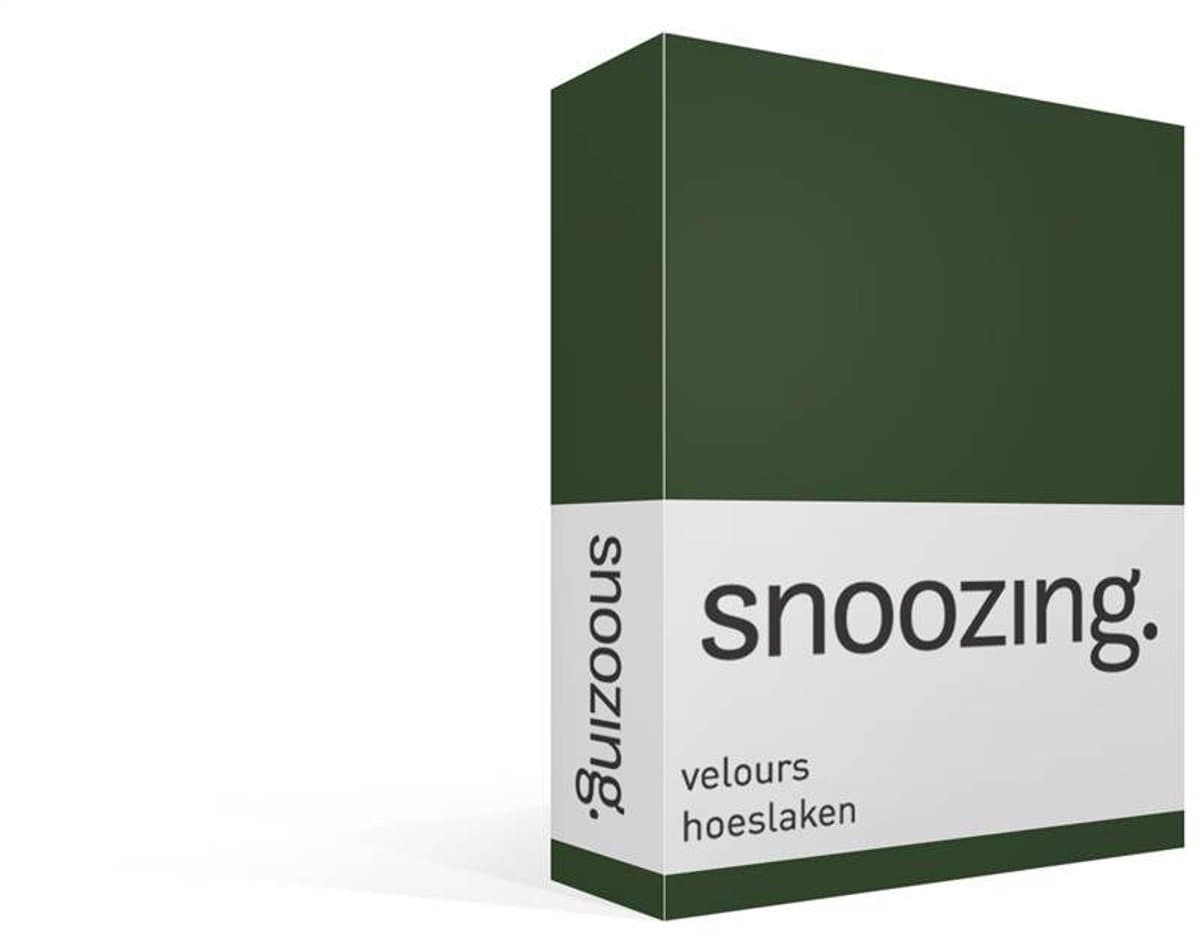 Snoozing velours hoeslaken - 200x200/220 cm - Extra breed - Donker Groen