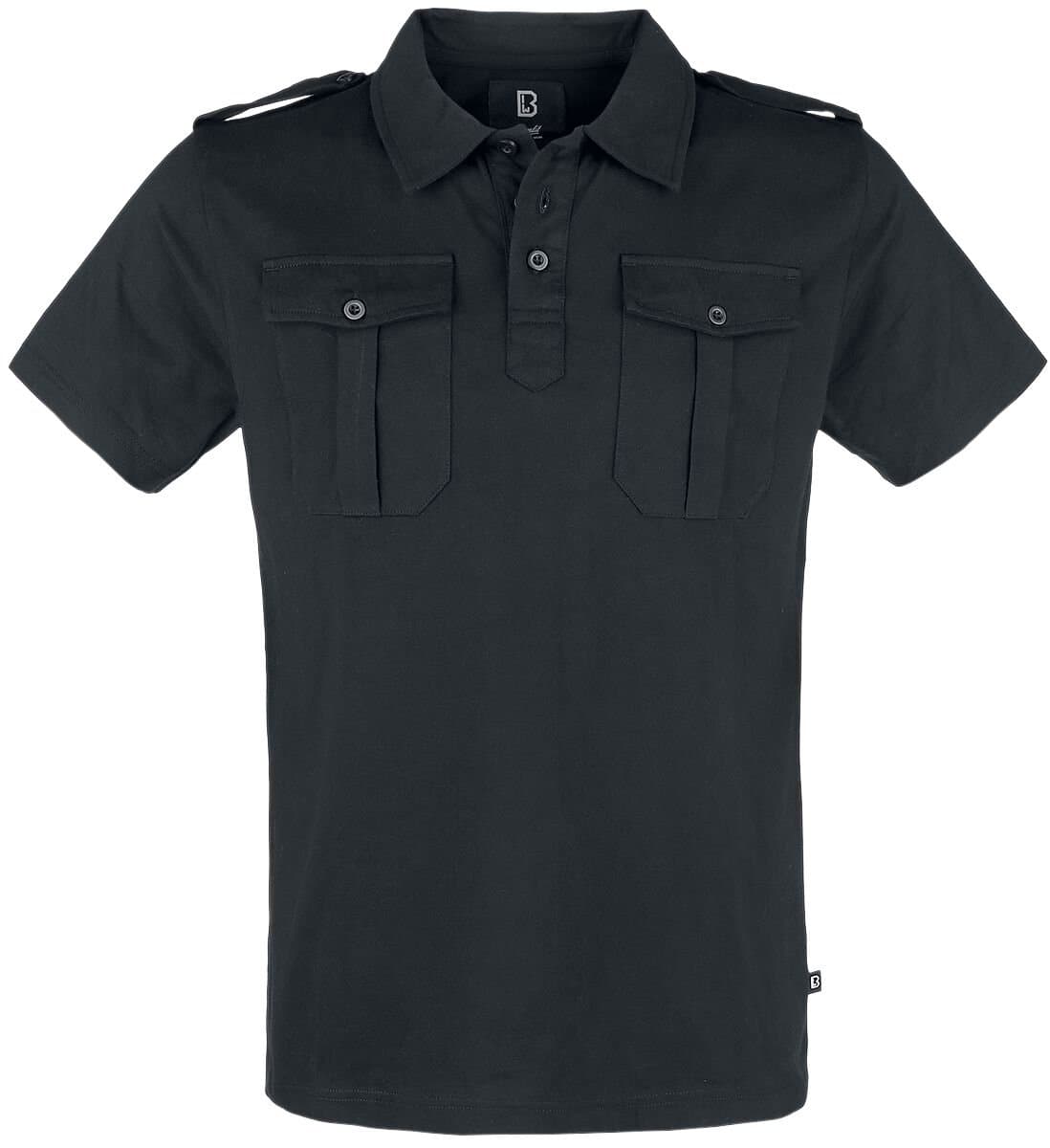Brandit Jersey Poloshirt Jon leeve Heren Poloshirt - zwart - 4XL