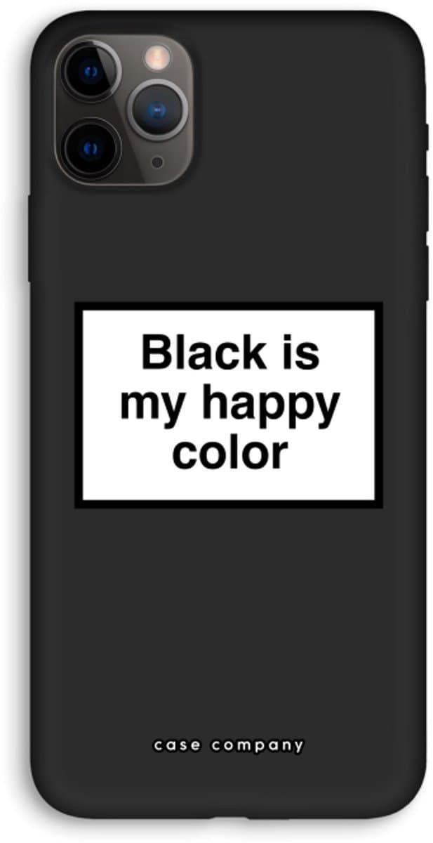 Case Company® - Hoesje geschikt voor iPhone 11 Pro Max hoesje - Black is my happy color - Biologisch Afbreekbaar Telefoonhoesje - Bescherming alle Kanten en Schermrand