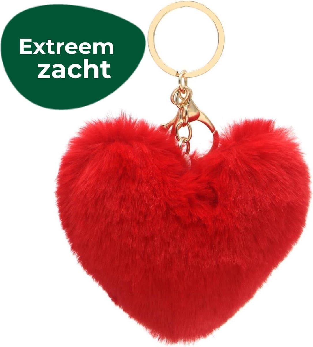 Fluffy Sleutelhanger - Karabijnhaak Sleutelhanger Pluizenbol - Pluche Pompom Sleutelhanger - Voor Sleutelbos of Tas - Liefde - Romantisch Cadeau - Koppel Cadeau - Relatie - Karabijnsluiting