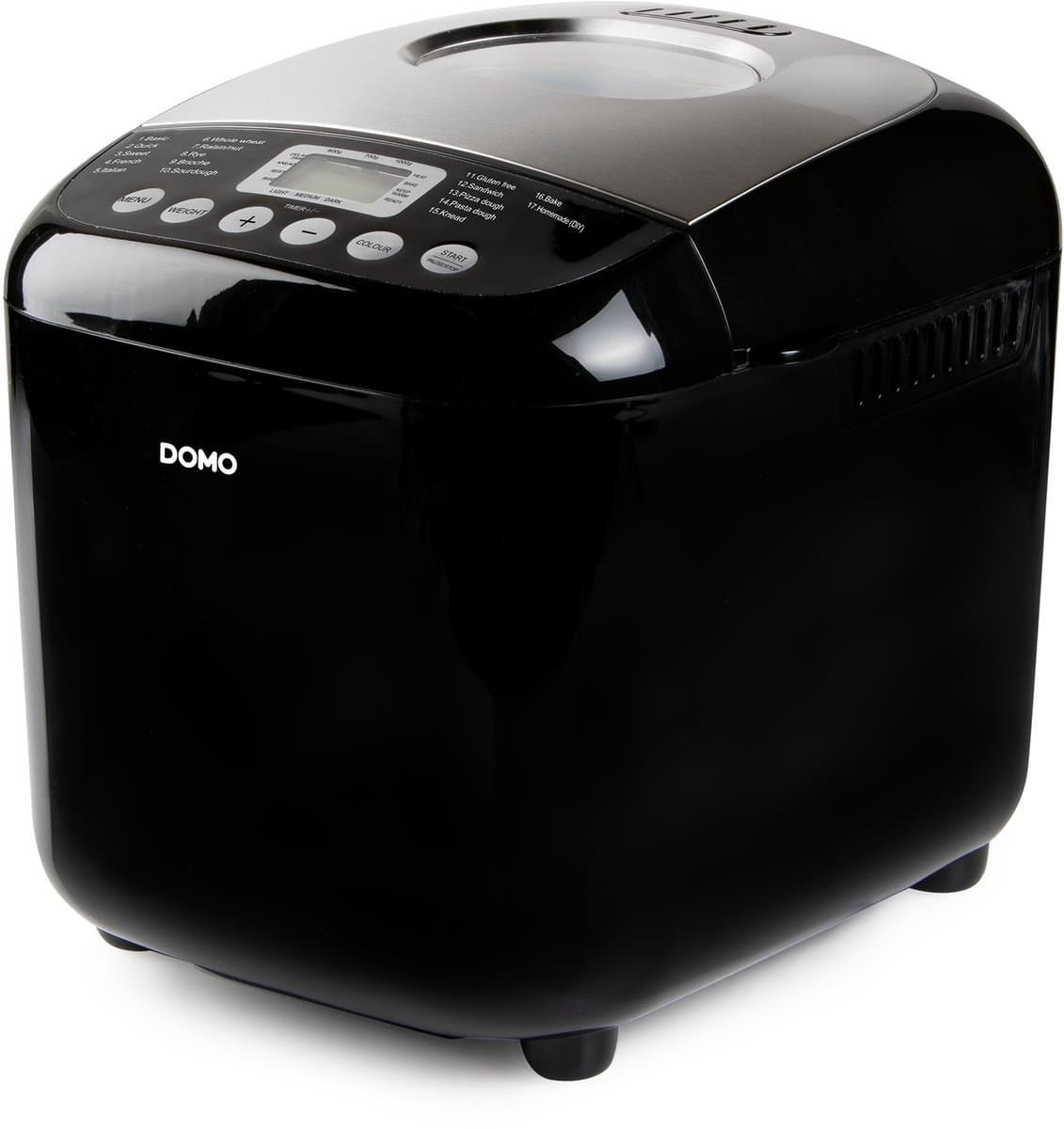 DOMO B3978 Broodbakmachine - 17 Programma’s – Zuurdesem - Glutenvrij - 500-1000g – PFAS-vrij - Zwart