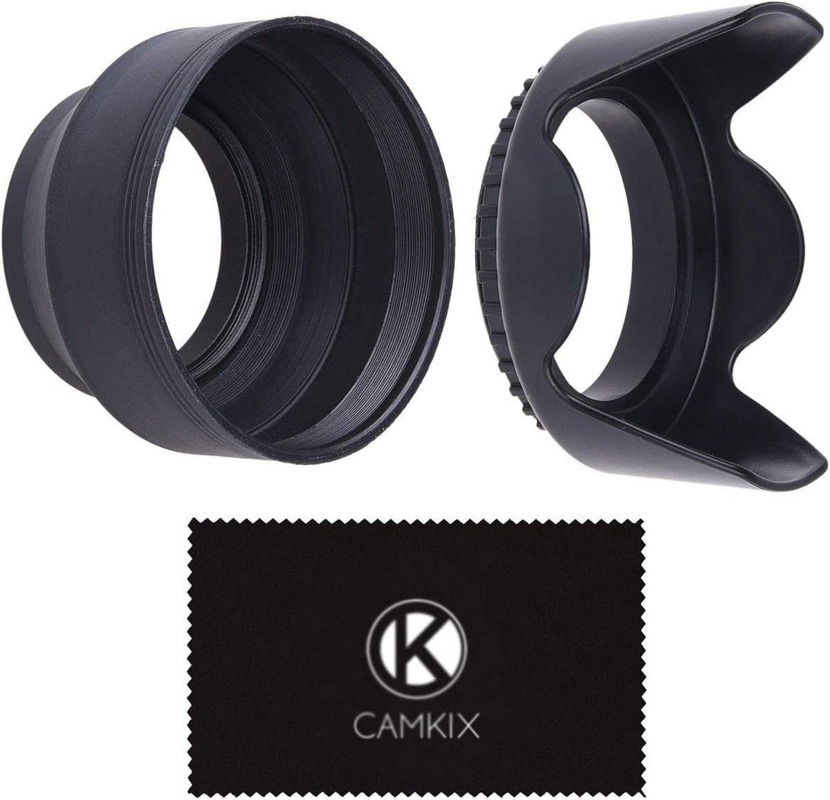 2-Delige Zonnekap Set voor Camera Lens 55mm: Flexibel Rubber en Tulpenmodel voor Minder Reflectie