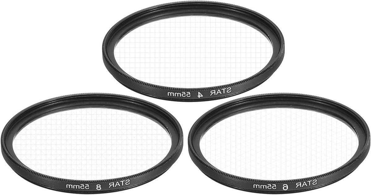 [JHubers Goods] - Lensfilters voor Nachtscènes - Sterrenfilters - Verbeter de nachtfoto's - 55 mm - Creatieve Fotografie - Compatibel met DSLR en Mirrorless-camera's - Zwart