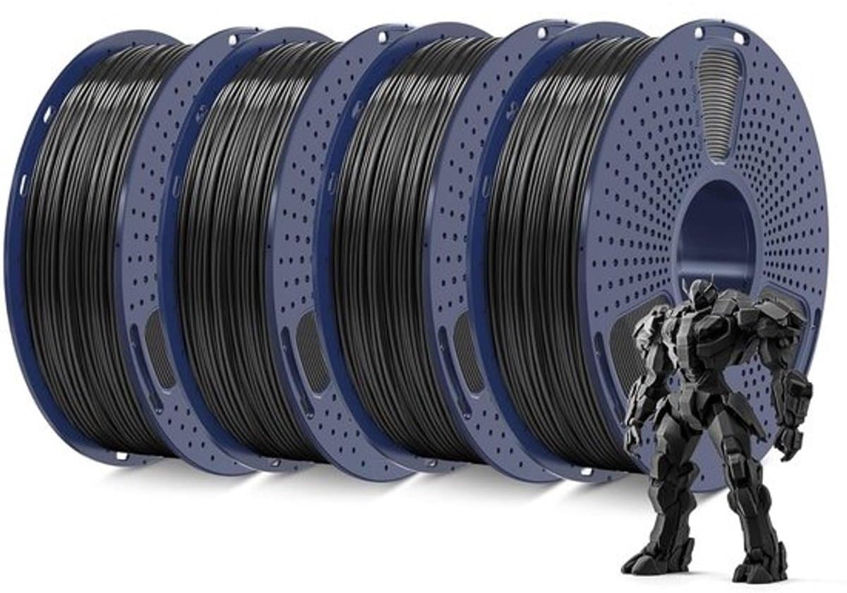 ABS 3D Printerfilament 1,75 mm - 4KG Bundel Zwart - Hoge Sterkte en Temperatuurbestendig
