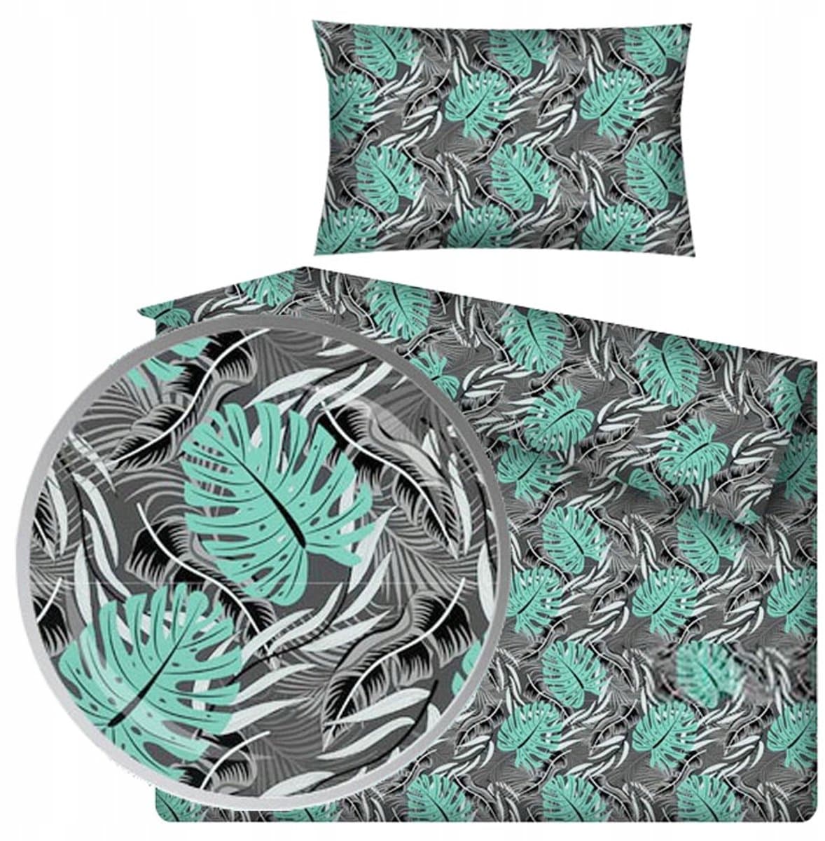 Kinderbeddengoed Zwart met Monstera Bladeren 90x120 cm