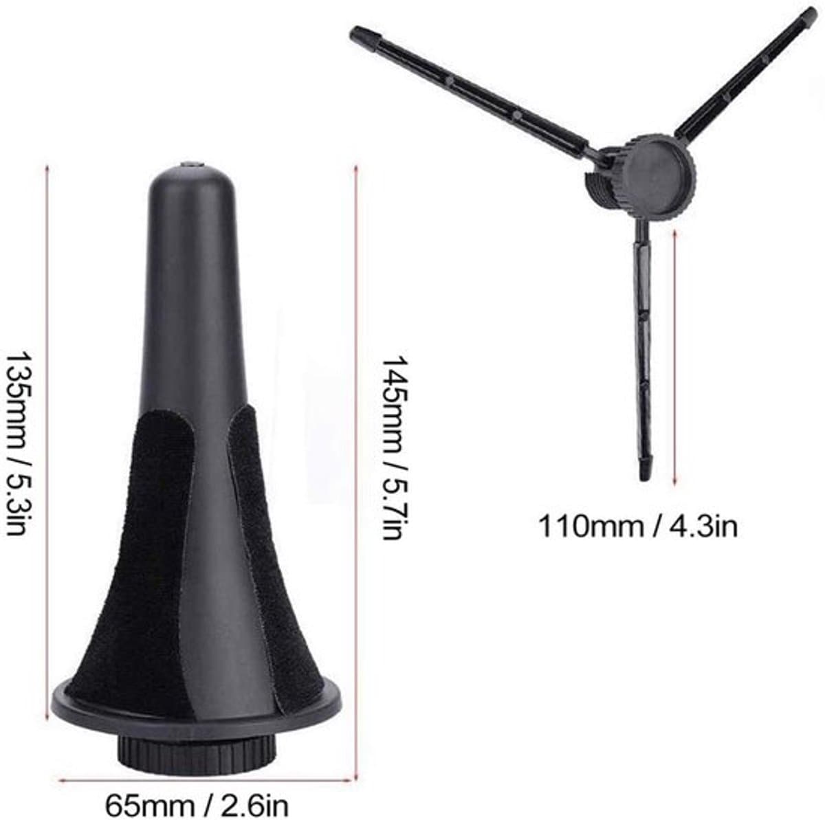 Klarinet Hobo Stand Draagbaar - Opvouwbaar Statief - Robuust ABS Plastic - Zachte Pads - Stevige Metalen Poten - Compacte Opslag - Muziekstandaard