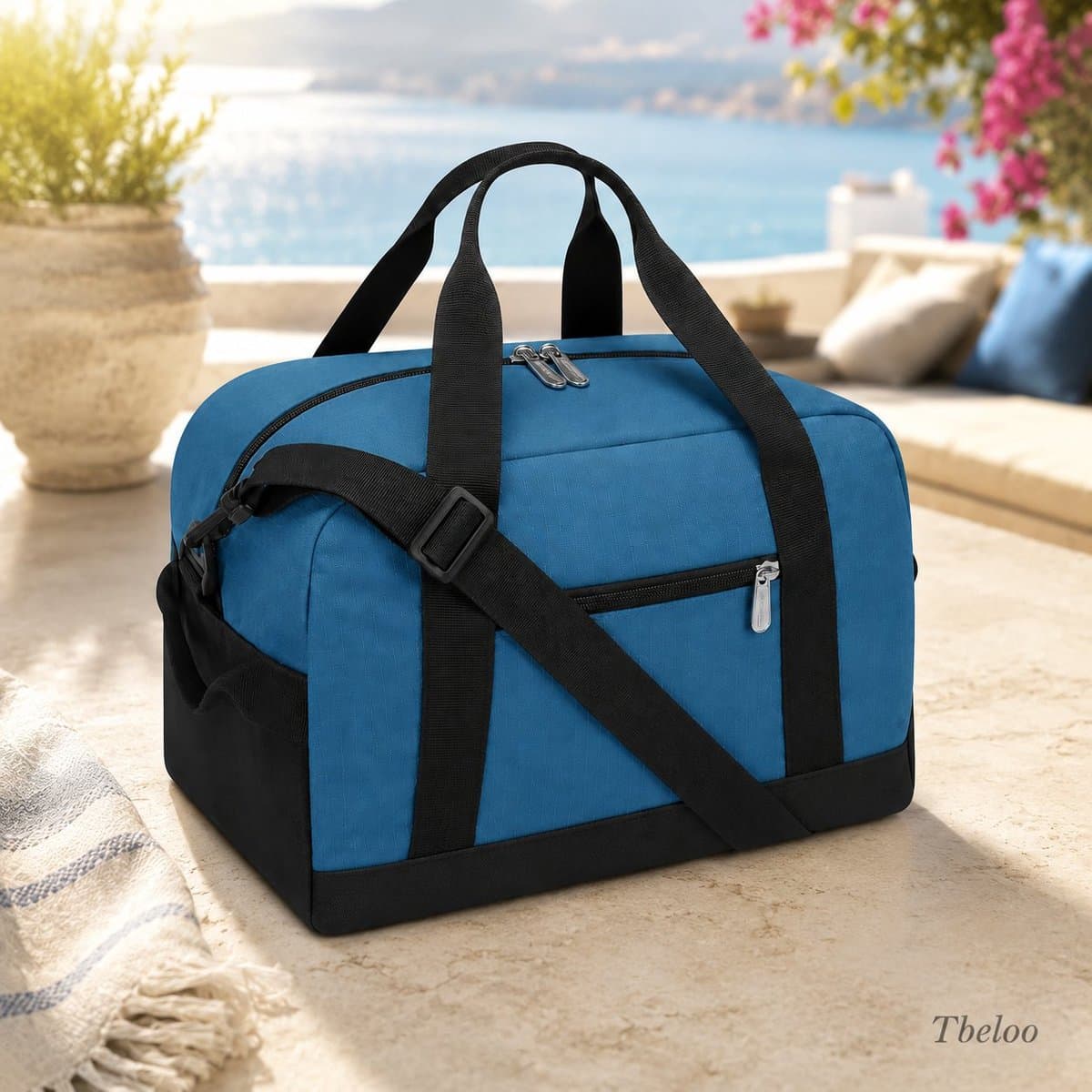 Tbeloo Mini Sporttas Reistas 12L - Handbagage Duffelbag Helderblauw 30x20x20cm