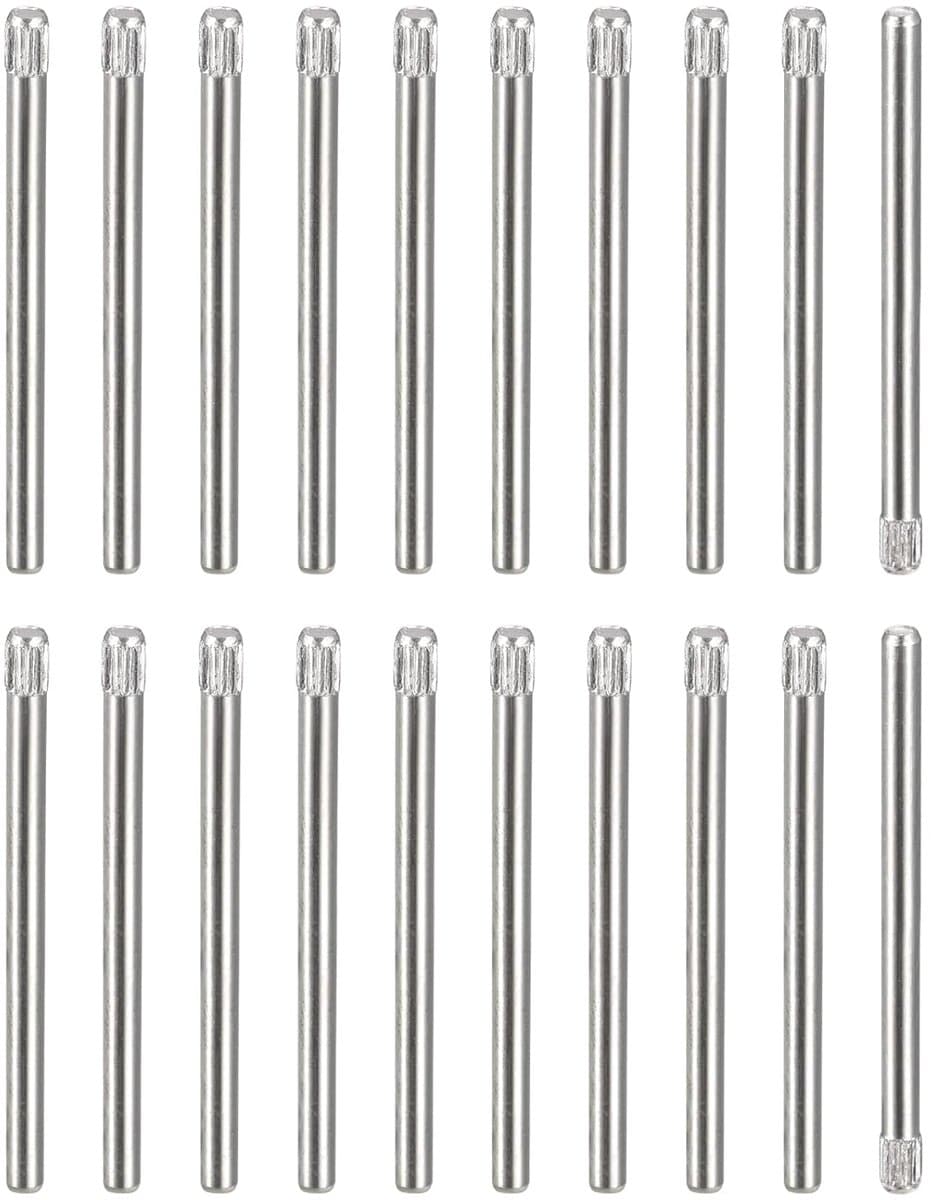 2,1 x 30 mm, 304 roestvrijstalen stekkers, 40 stuks, gegroefde kop met plat uiteinde, cilindrische stekker, positionering van het bed, plank, bevestiging van planken