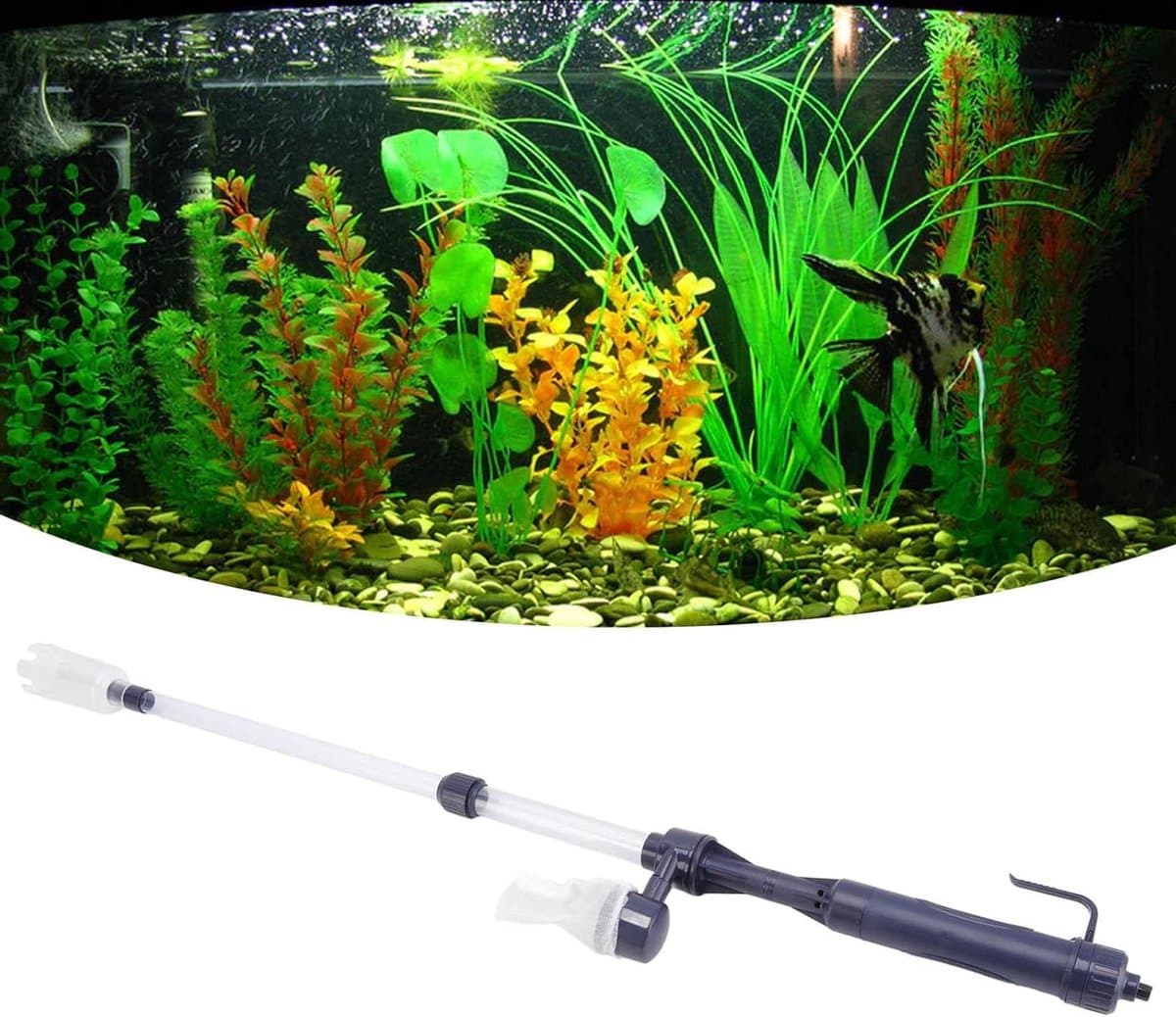Aquarium Stofzuiger - Grindreiniger Waterwisselaar - Aquarium Onderhoud - Multifunctioneel Ontwerp - 75 cm Slang - Zwart