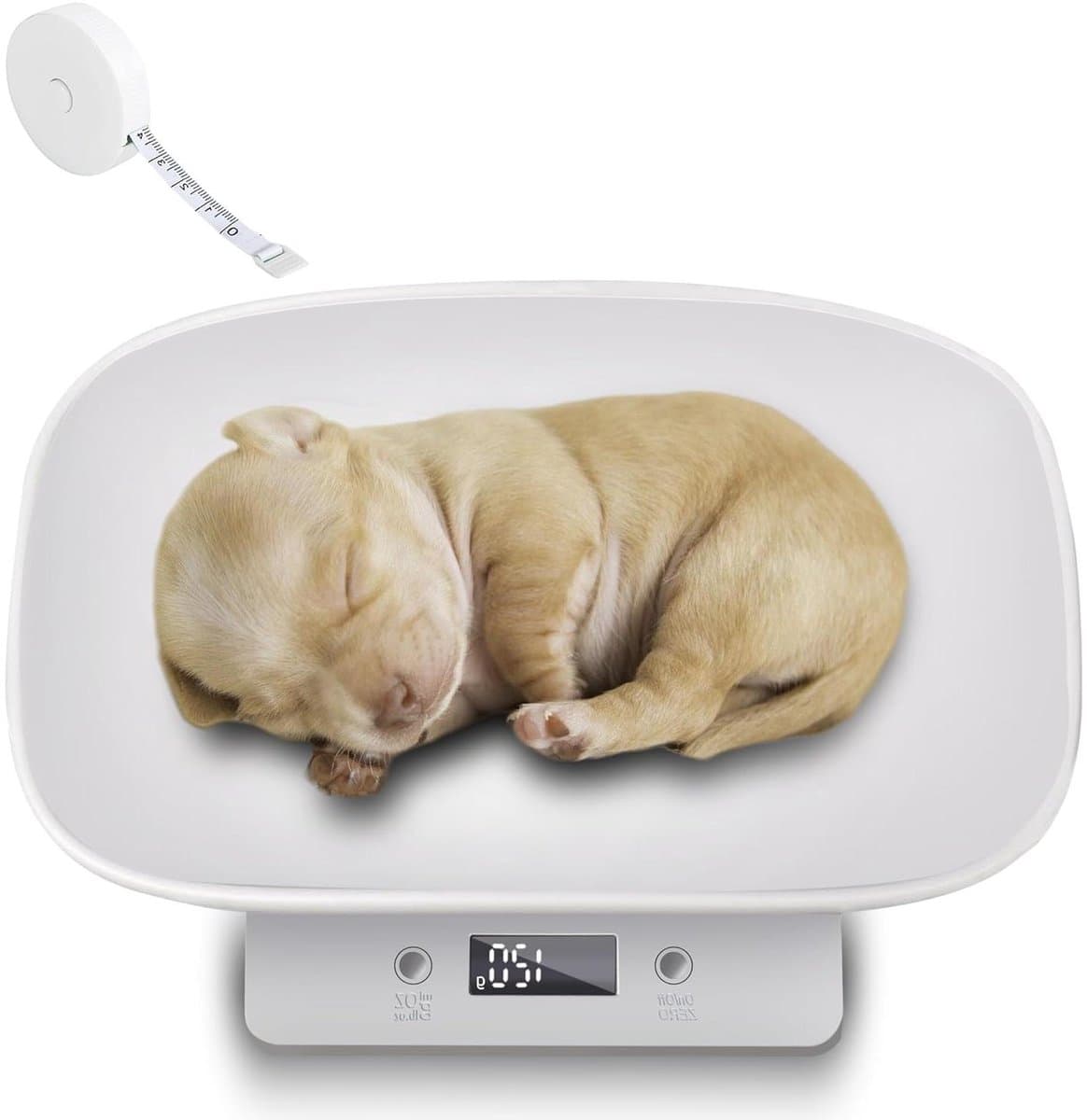Digitale Dierenweegschaal - Kleine Huisdieren Weegschaal - Gewicht Monitoren - Hoge Precisie Gram - 15 kg Capaciteit - Wit