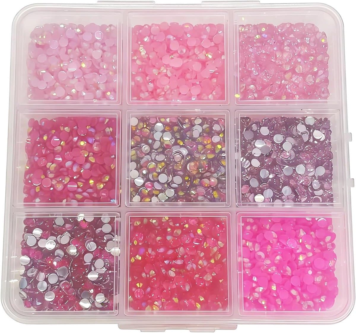 4500 stuks hars strass steentjes kits, 9 kleuren 3 mm platte achterkant strass steentjes hars kristal AB Jelly Bedazzling edelstenen voor knutselen nagels kleding gezicht schoenen tuimelaars decoratie