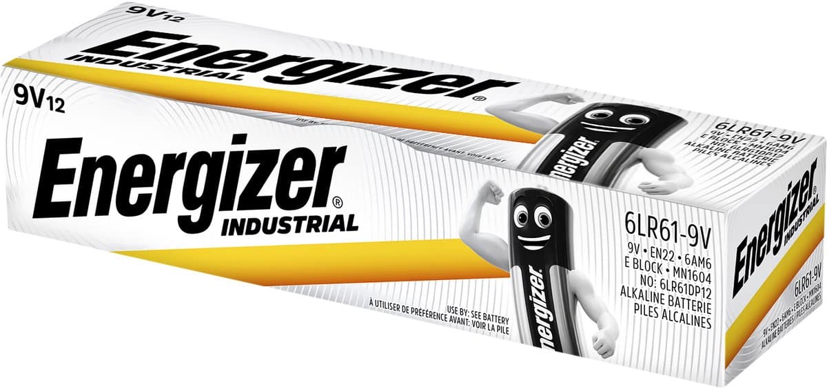 Energizer niet-oplaadbare batterijen Batterij Energizer Industrial 9V/doos 12