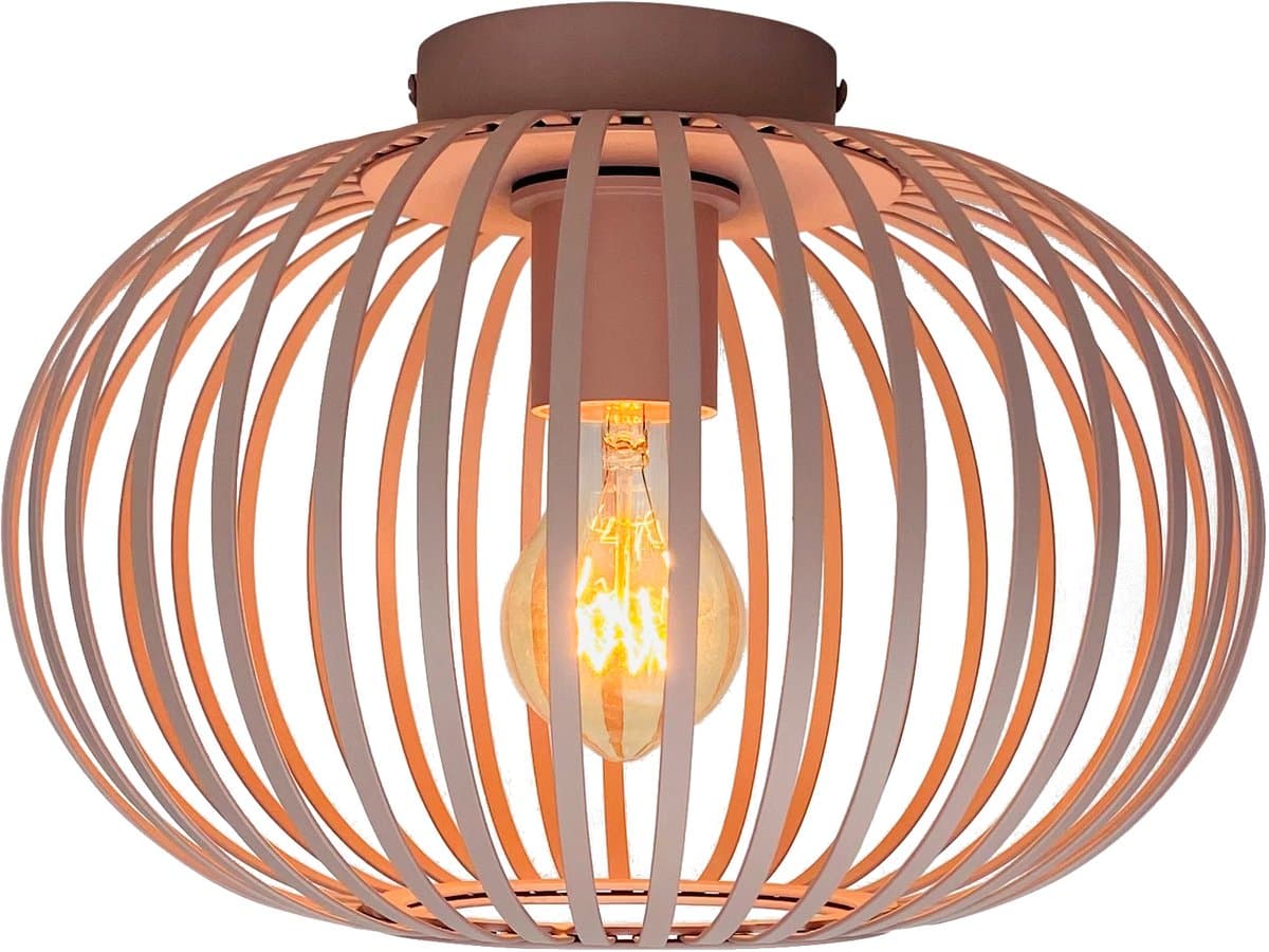 Olucia - LIEVE - Plafondlamp - Roze - Vorm: Rond