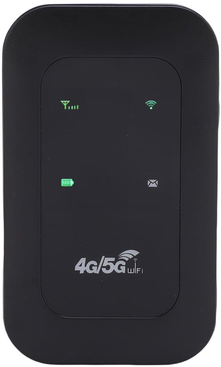 Allecto - Draagbare WiFi Hotspot Router - 4G 5G Snelheid tot 300Mbps - 10 Apparaten Aansluiten - 3200mAh Batterij - Ideaal voor Thuis en Reis - Co