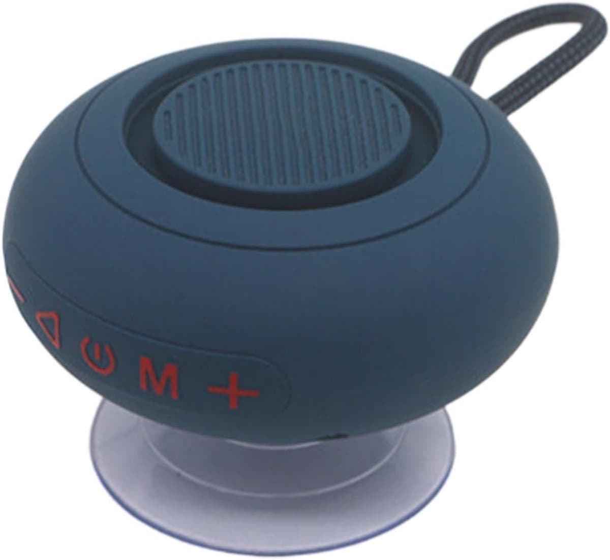 Badkamer Luidspreker - Douche Speaker - Muziek Luisteren - Krachtige Zuignap - 9.9 x 5.5 x 9.9 cm - Blauw