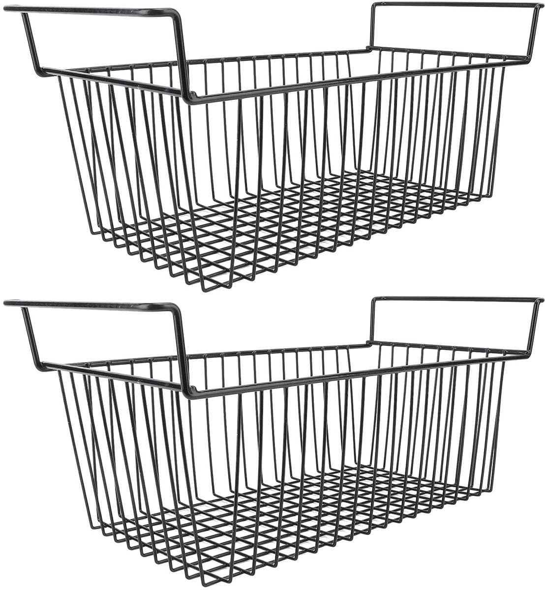 Dailygoods - Stapelbare Metalen Opbergmand - Zwart - Organisator voor Vriezer - Handig voor Voedsel en Snacks - Ruimtebesparend en Functioneel - Gesch