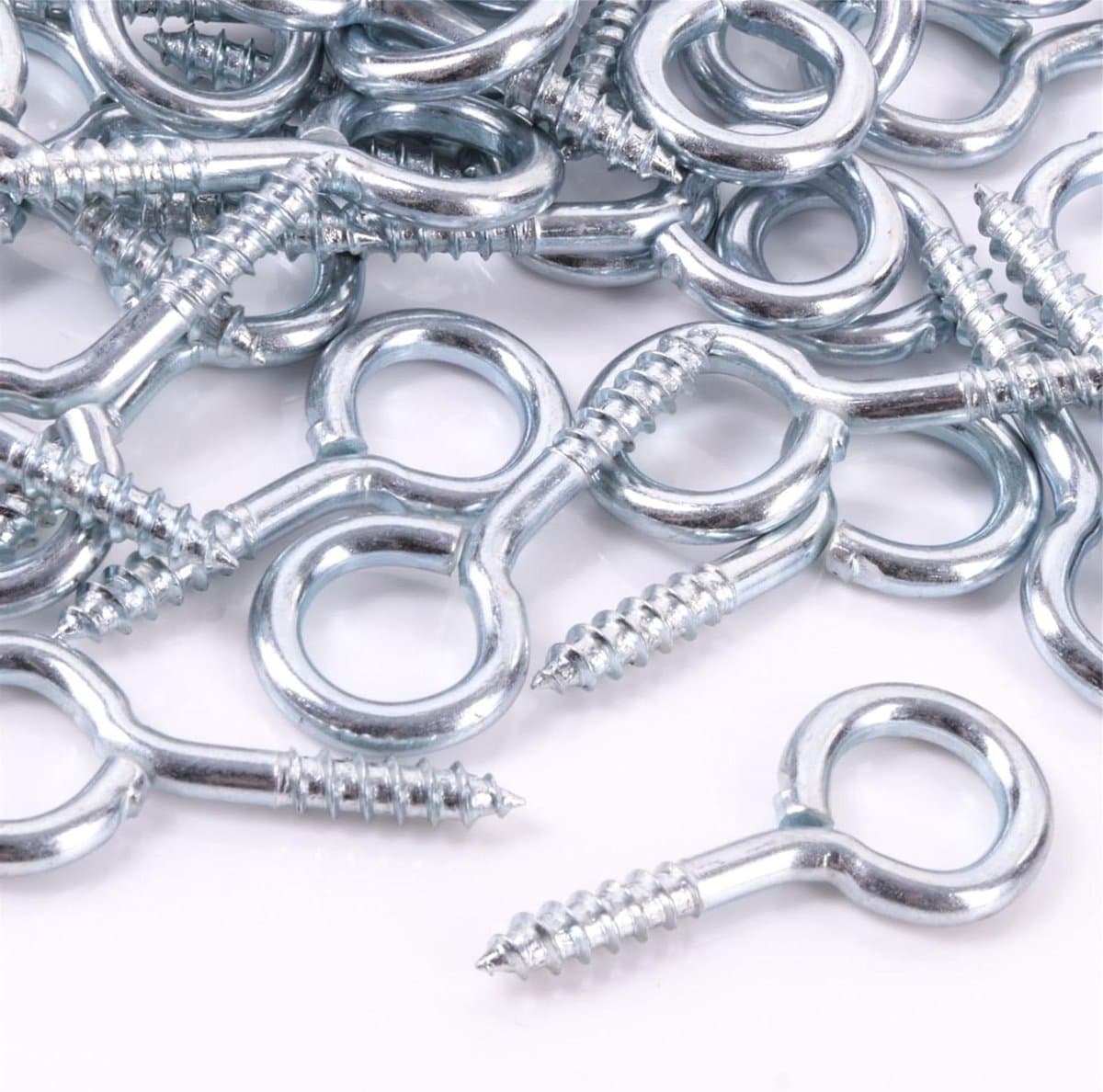 Oog Haken - Schroef Ogen - Bevestigen Hangen - Verzinkt Staal - 20mm Lengte - Zilver