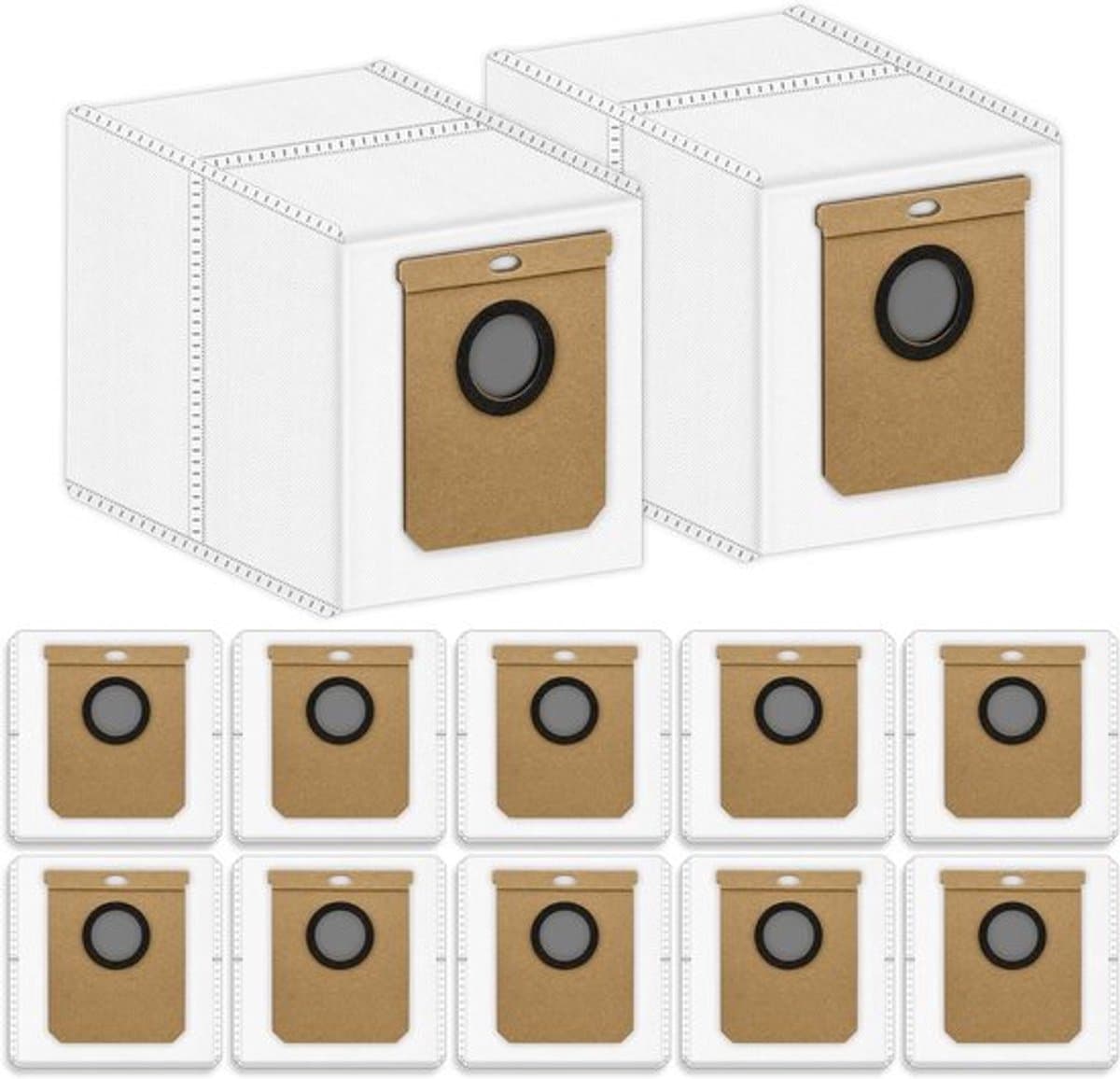 12 stuks stofzakken geschikt voor Eufy Clean L60 SES / L60 Hybrid SES / L50 SES zuigrobot - afzuigstation - 2,5 l grote capaciteit - stofzuigerzakken - 2-in-1 stofzuiger geschikt voor Clean Station reserveonderdelen
