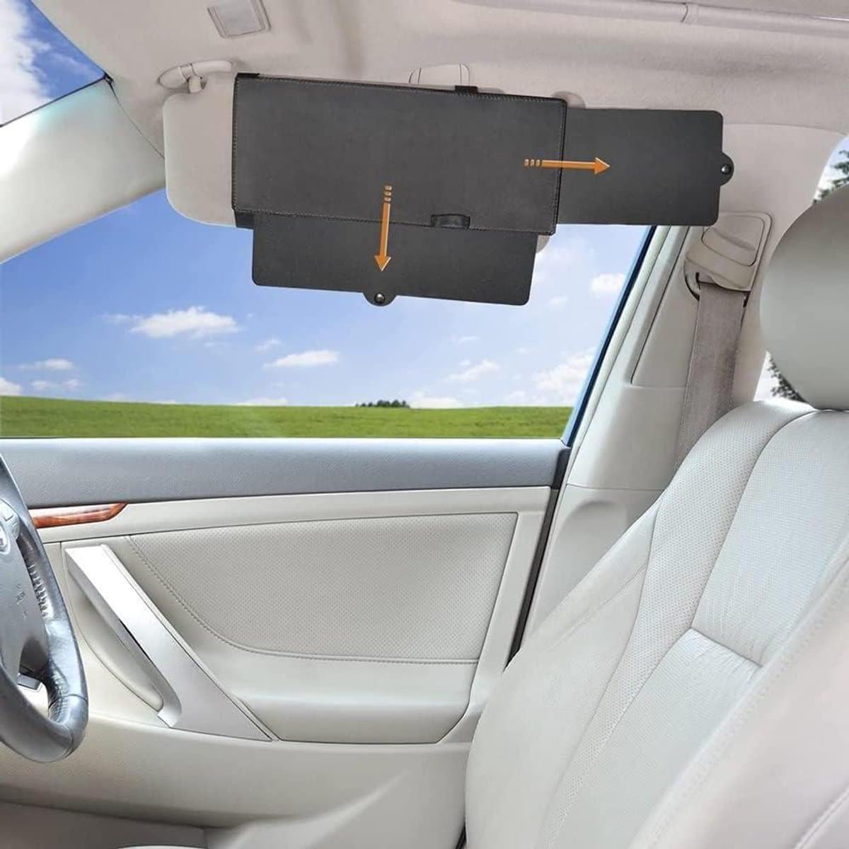 Auto Zonneklep Verlenger - Zonnescherm Auto Ruit - Veilig Rijden - Gepolariseerde Lens - Universeel Verstelbaar - Zwart