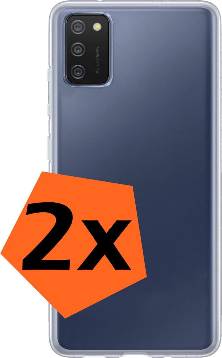 Hoes - 2 Stuks - Geschikt voor Samsung Galaxy A02s - Sterk & Shockproof - Case Siliconen - Back Cover - Telefoon Hoes - Transparant