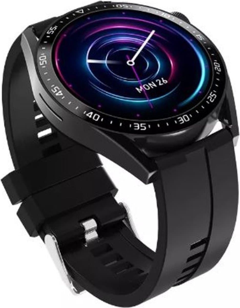 JIVAVO Smartwatch - HD - Bluetooth - Stappenteller - Bloeddruk - EGS - Muziek - Fitness - Slaapritme - Timer & Stopwatch - Waterproof - Sport - Draadloos opladen - Bericht - Horloge -Voice Assistant - Full Touch & Knoppen - Korting - Watch Men Zwart