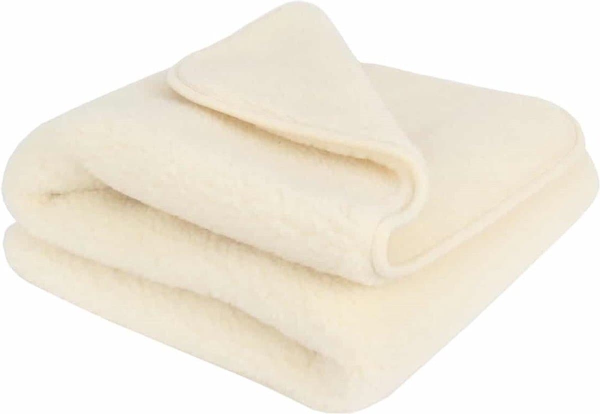WOLLIES Amsterdam Ledikant Deken - Wit - Merino Wol - 95 x 135 CM