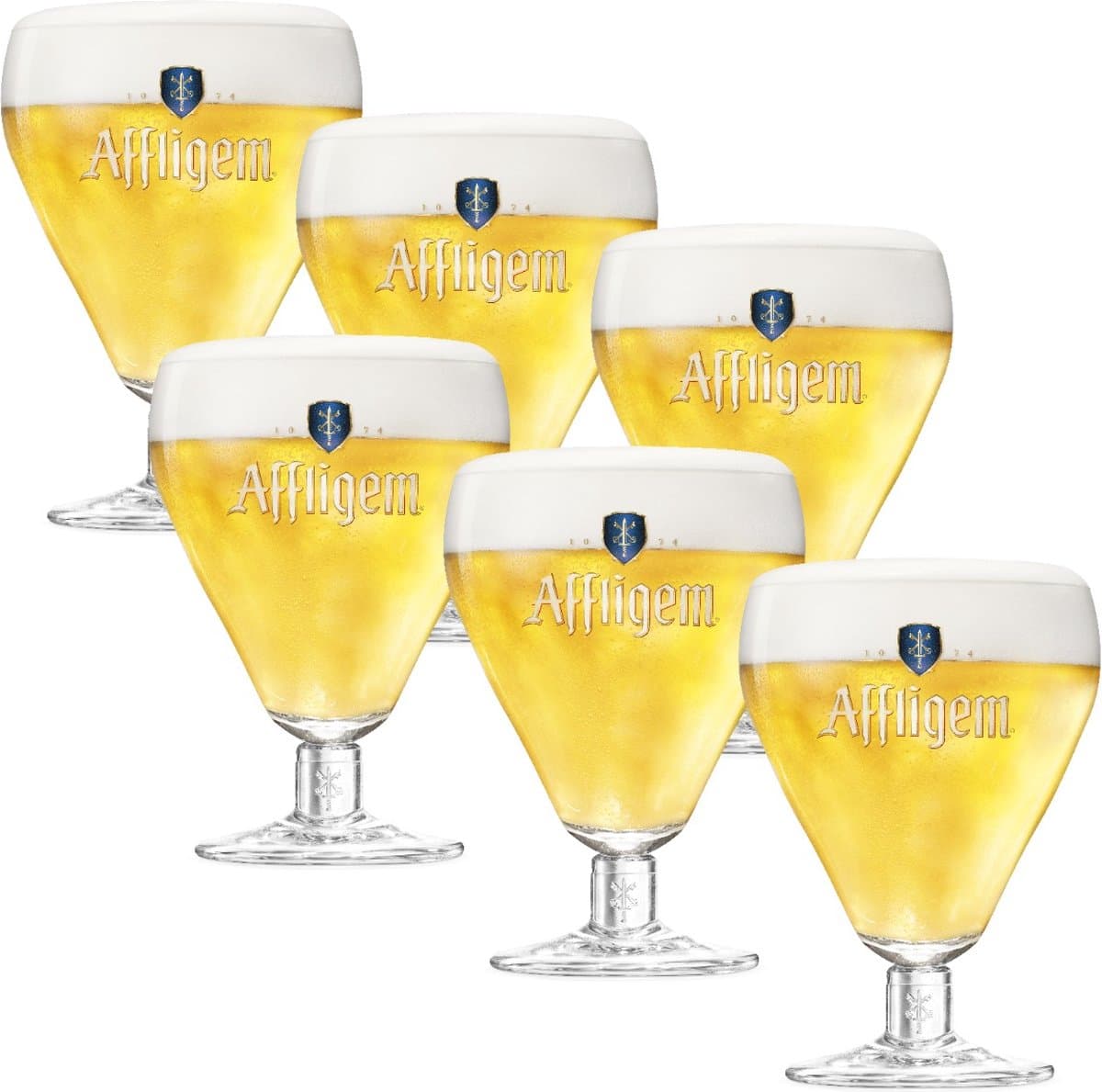 Affligem Bierglazen op Voet 30cl set van 6 stuks - Bier Glas 0,3 l - 300 ml