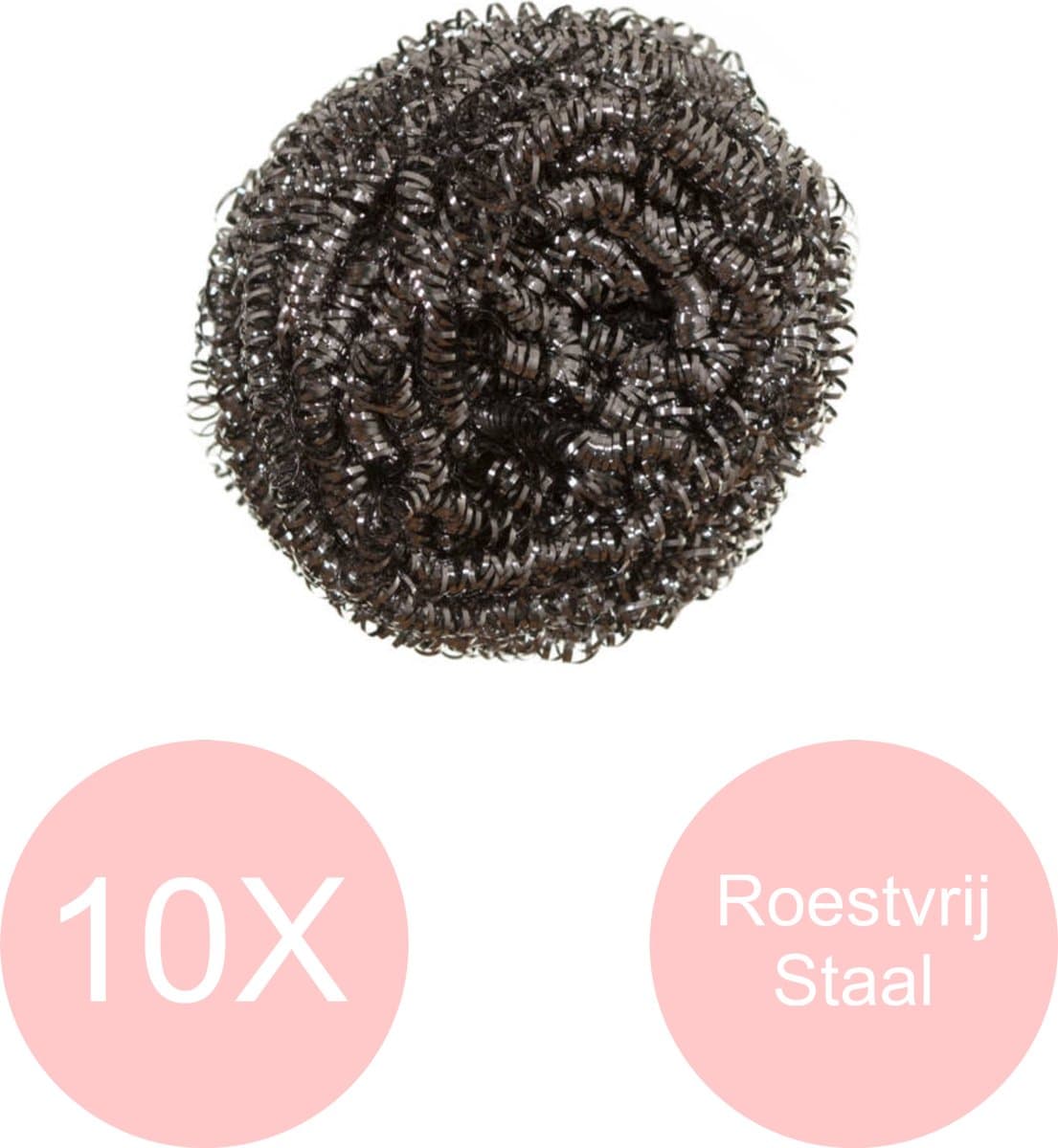 Staalsponzen set 10 stuks - Pannenspons - Schuurspons - Roestvrij Staal (RVS) - Staalspons - Schoonmaak spons - metaalspons