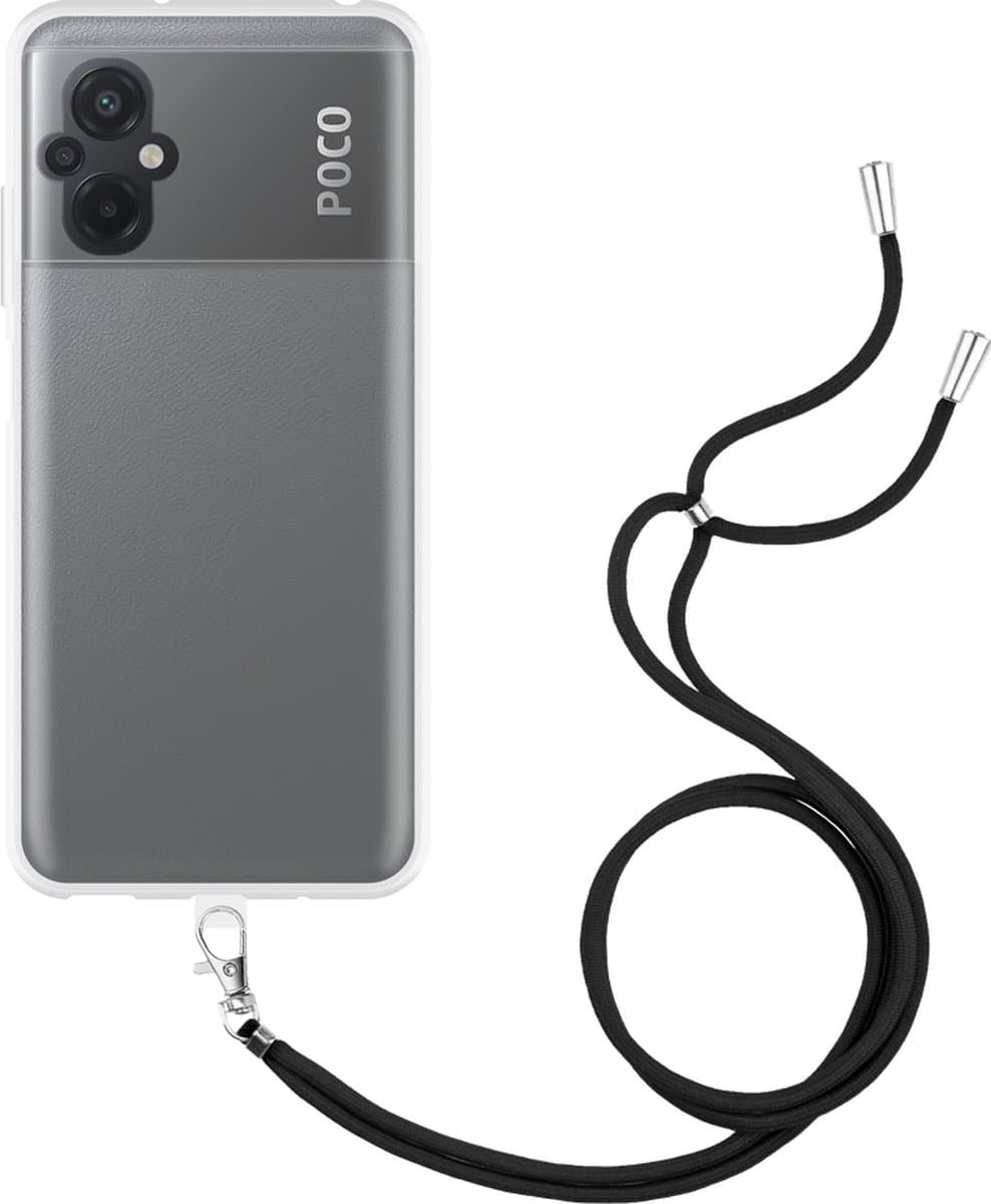 Just in Case hoesje met koord geschikt voor Xiaomi Poco M5 Hoesje met Koord - Flexibele Case - Transparant