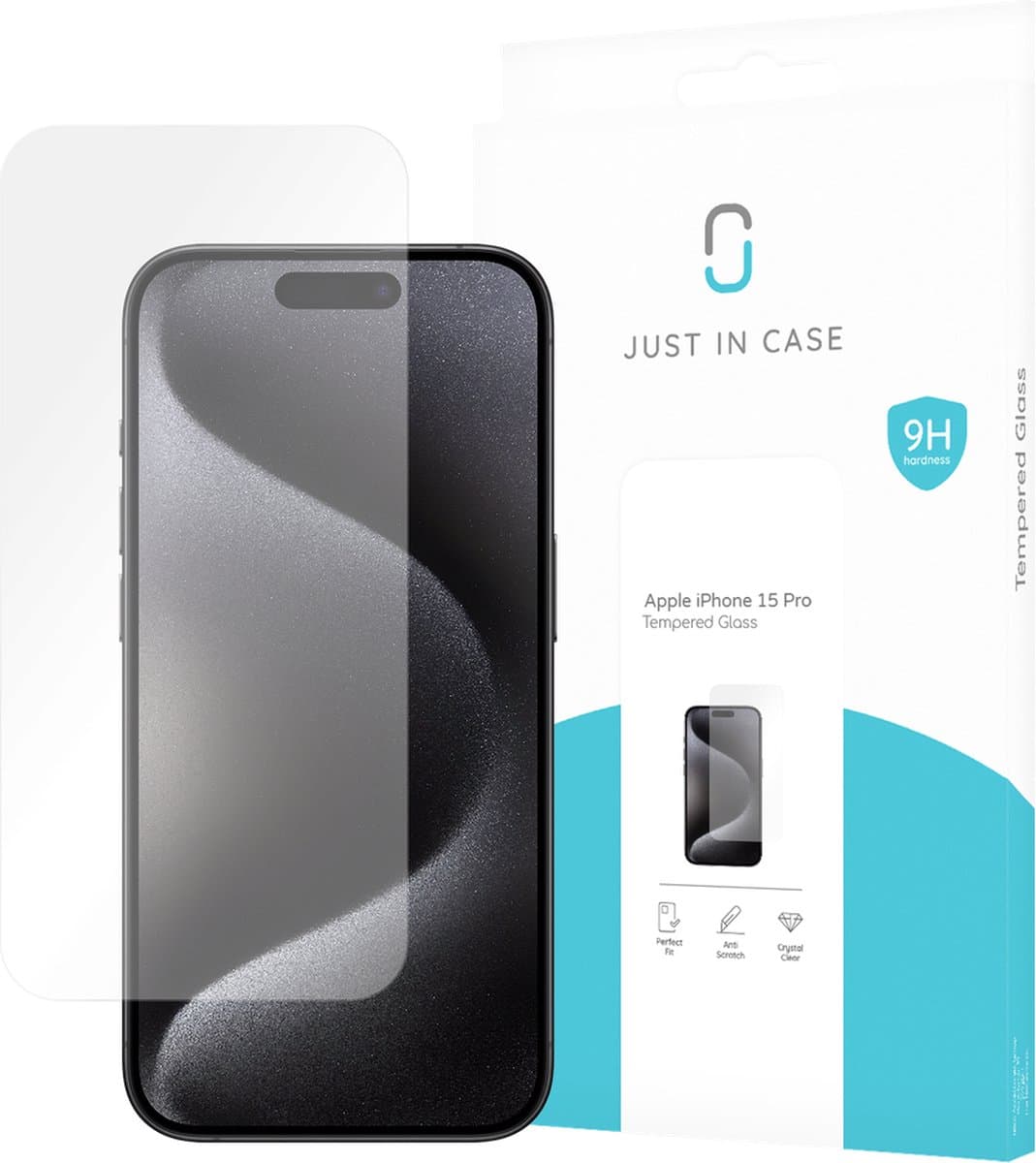 Just In Case Tempered Glass iPhone 15 Pro Screenprotector