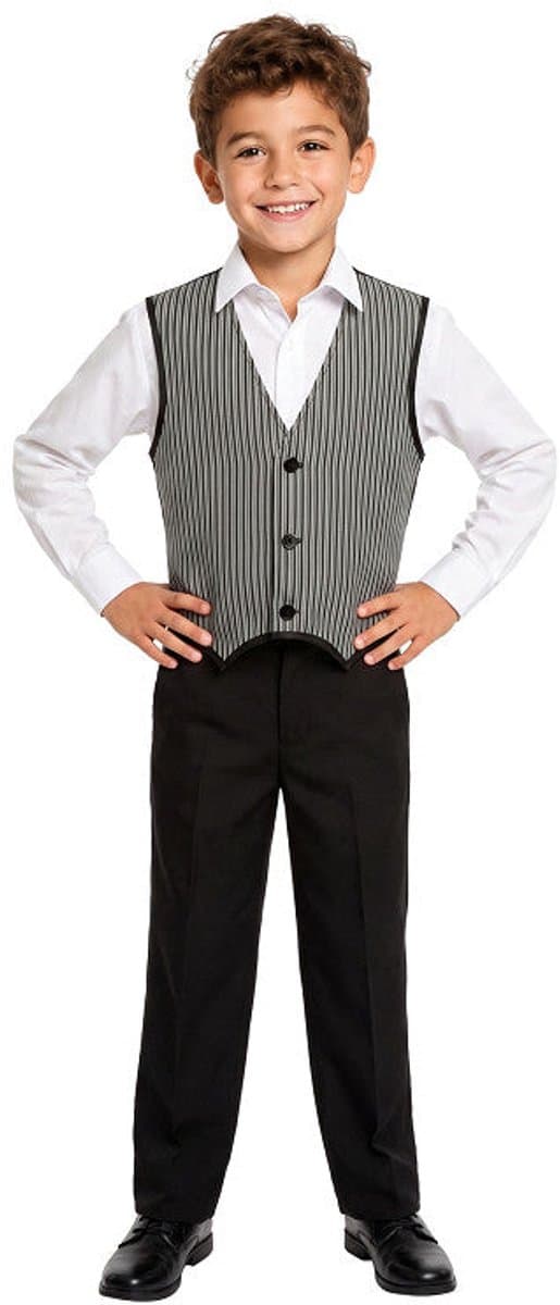Boeren Bruiloft Gilet Grijs Kind - Maat 152