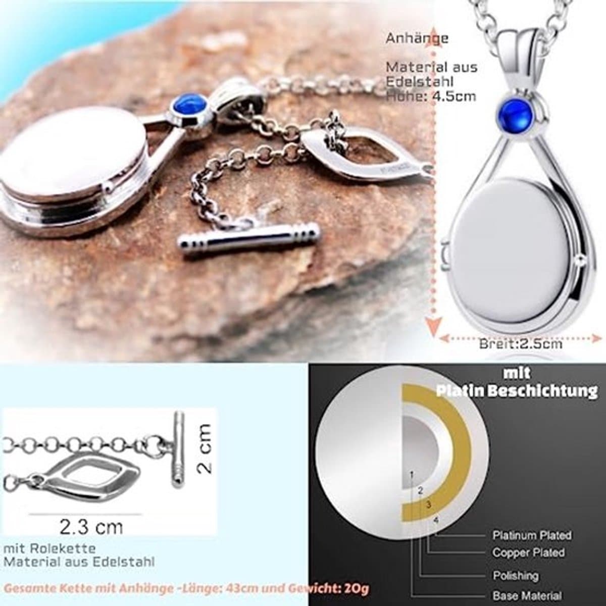 Zeemeermin Hangerketting met Medaillon en Schelp Geschenkdoos