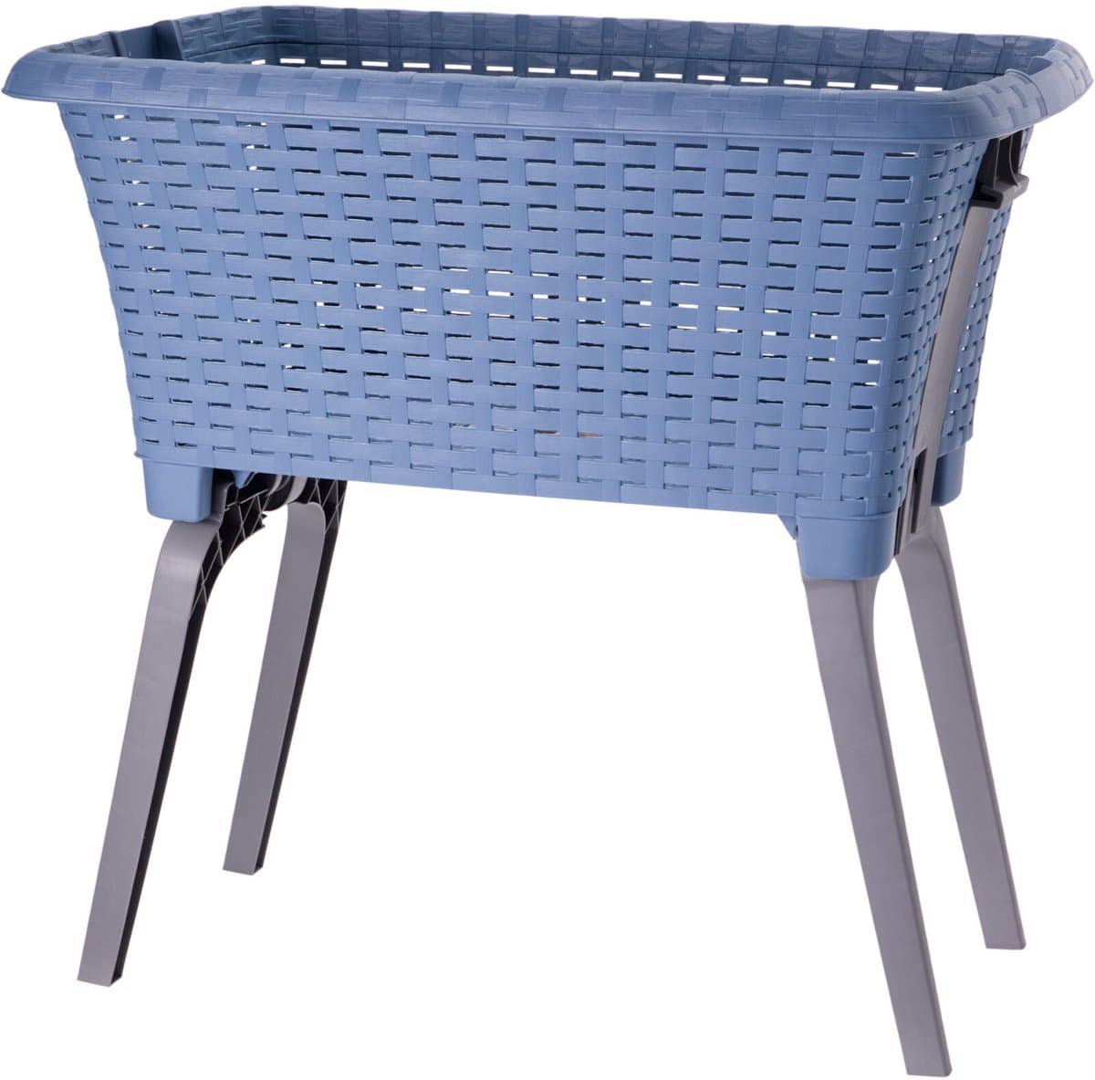Wasmand op poten blauw 38 liter 39 x 59 x 29 cm kunststof