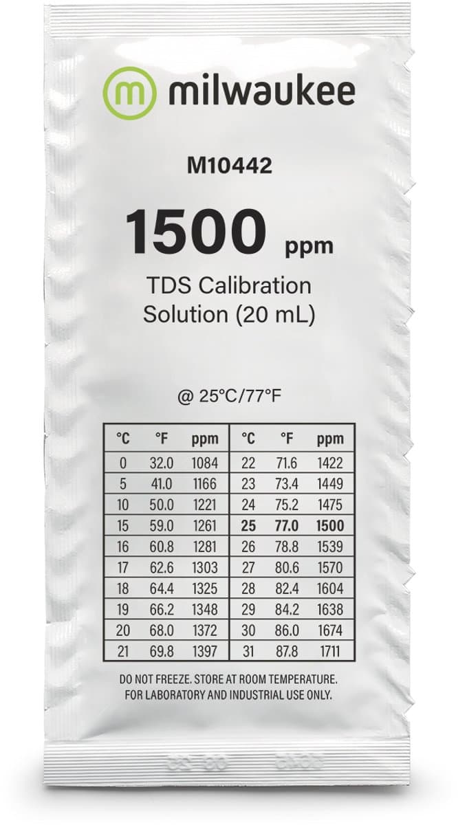 M10442B Milwaukee M10442 1500 ppm TDS IJkvloeistof Solution Sachets (doos á 25 stuks)