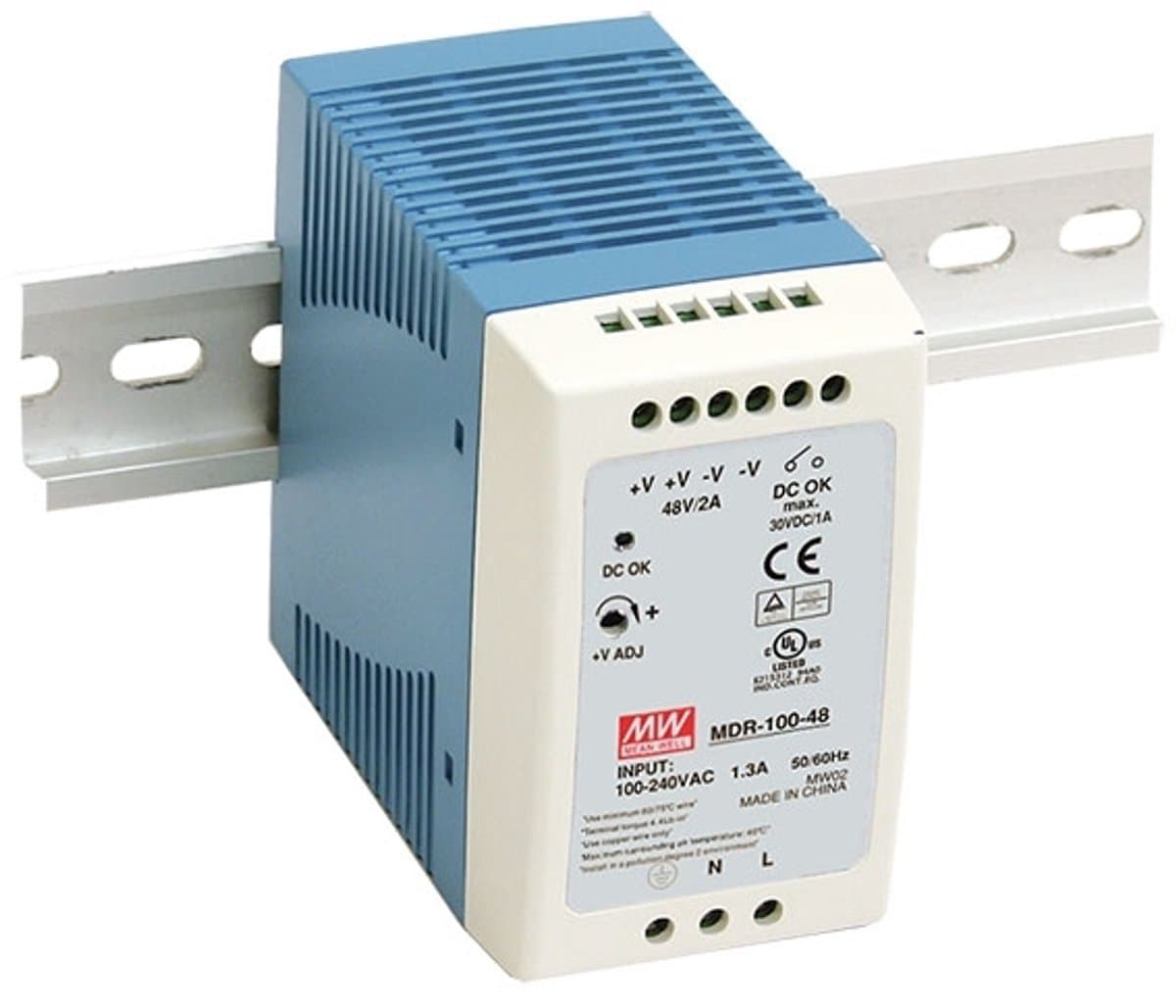 Mean Well MDR-100-48 DIN-rail netvoeding 48 V/DC 2 A 96 W Aantal uitgangen: 1 x Inhoud: 1 stuk(s)