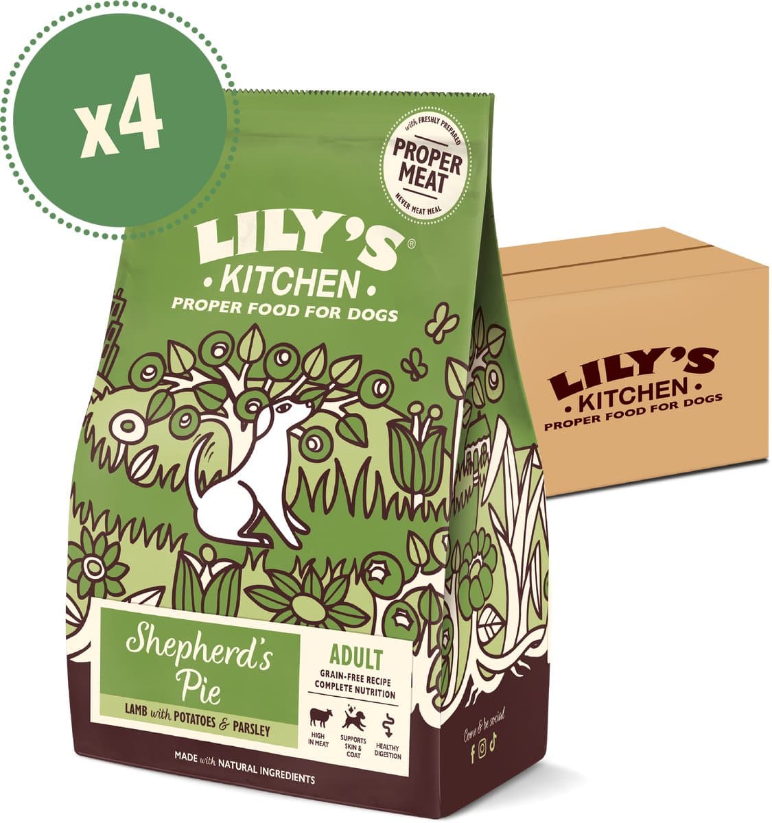 Lily's Kitchen - Hondenvoer - Droogvoer - Boerenschotel met Lam - 4 x 1 kg