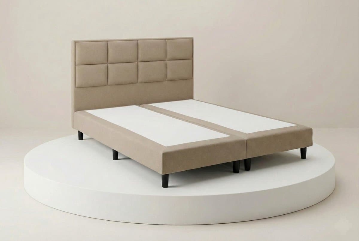 Boxspring DreamLux - 80x220 Zonder matras - Beige 8 Vaks - Puntrust Bedden