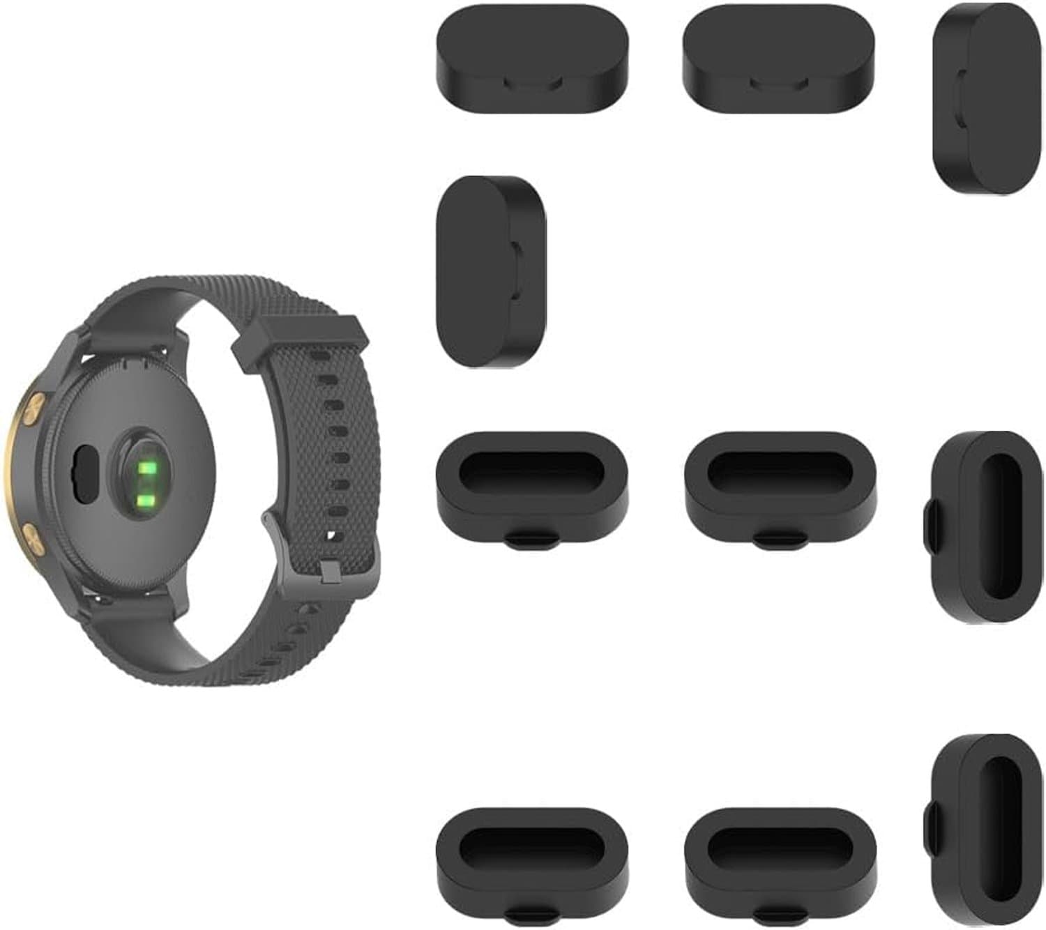 Stofpluggen voor Garmin Forerunner 165/245 /55 [10 Stuks], Laadpoortbeschermer voor Garmin Active 5 /Approach S50 /S40 /vivoactive 3 /Venu/Venu 2 Plus Stofkap