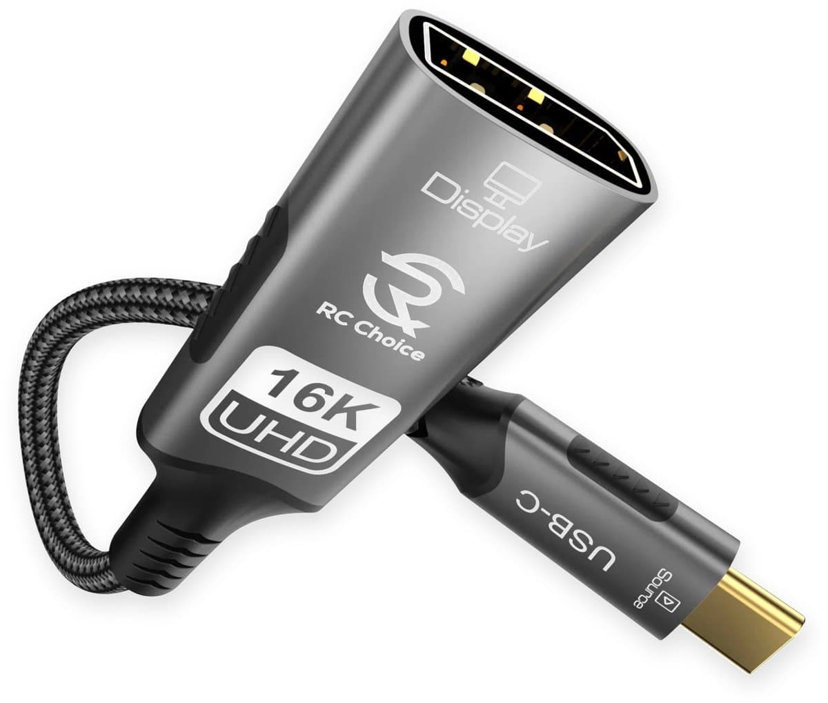 USB C naar DisplayPort Adapter Kabel - 16K 60Hz - Sterk en Flexibel Nylon